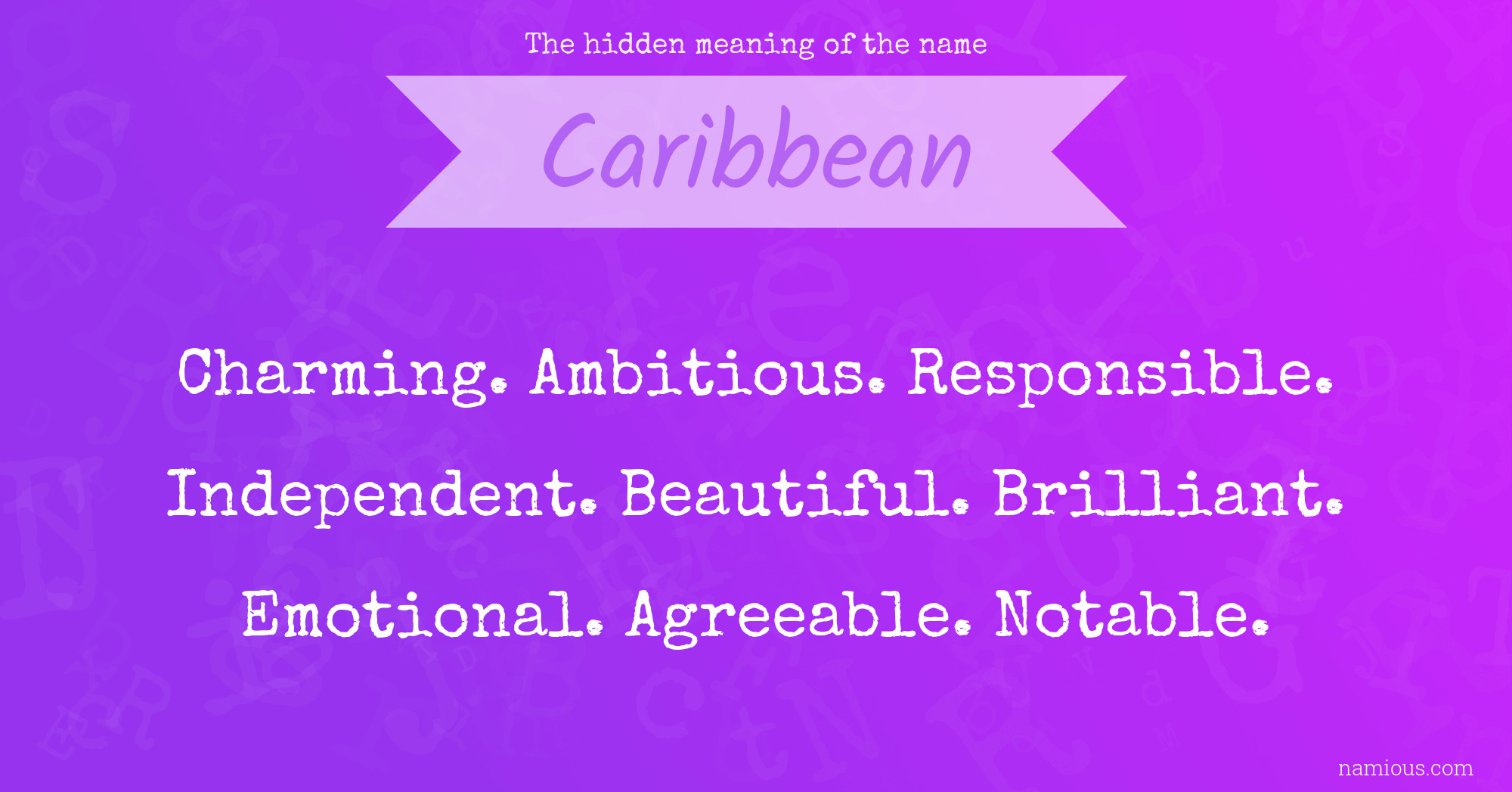 The hidden meaning of the name Caribbean