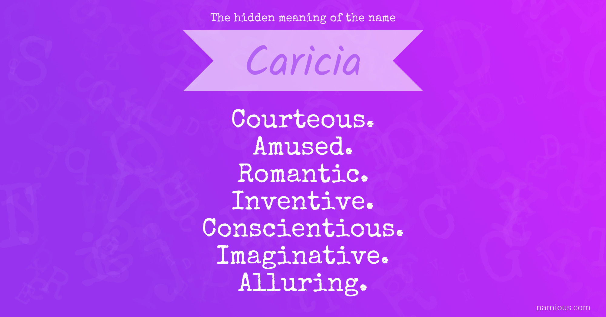 The hidden meaning of the name Caricia