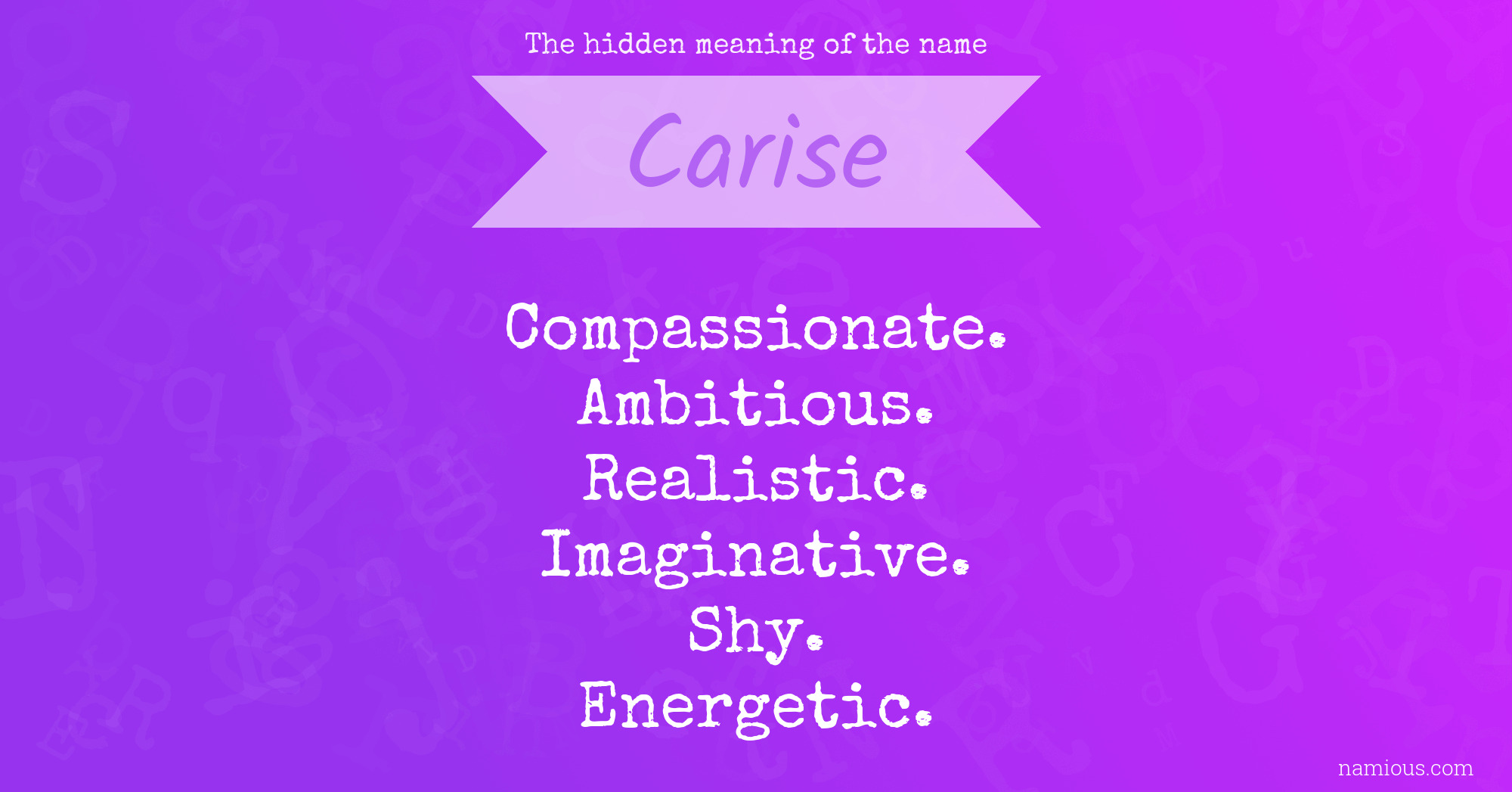 The hidden meaning of the name Carise