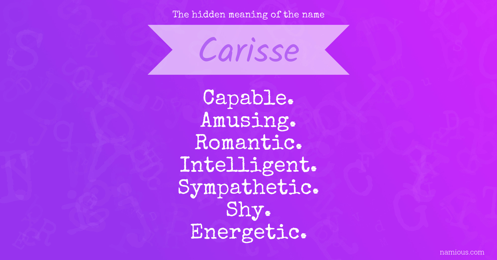 The hidden meaning of the name Carisse