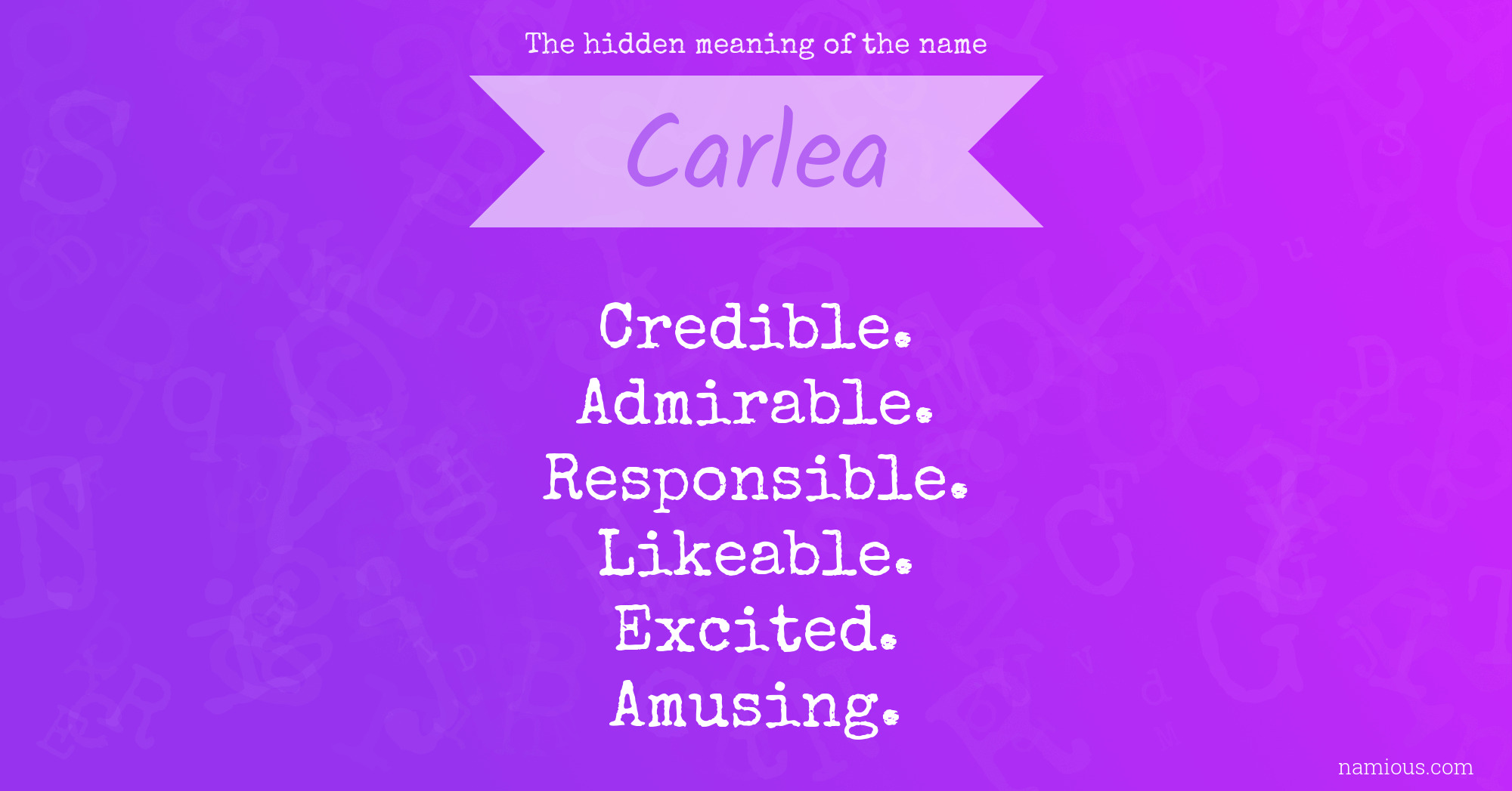 The hidden meaning of the name Carlea