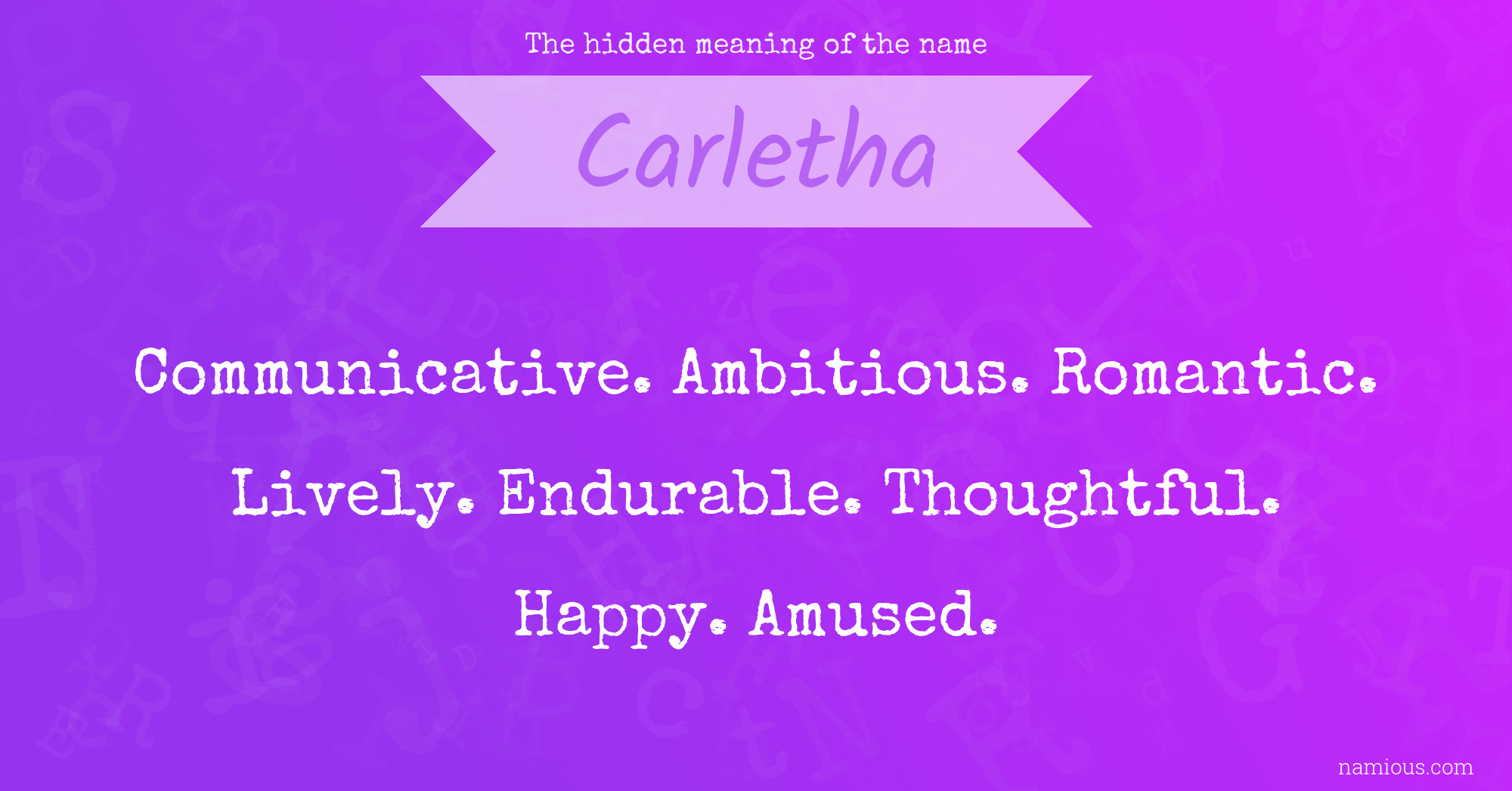 The hidden meaning of the name Carletha