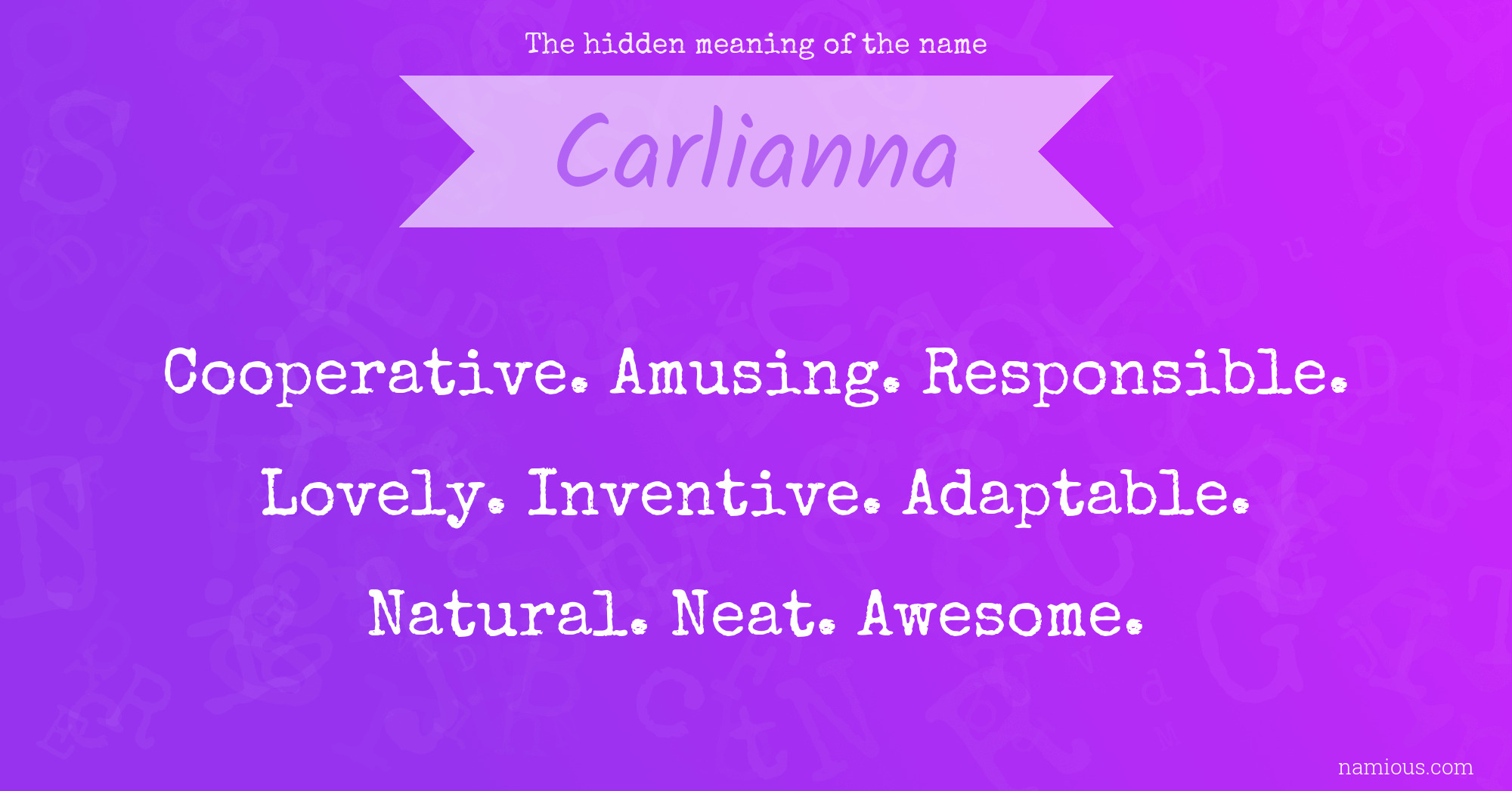 The hidden meaning of the name Carlianna