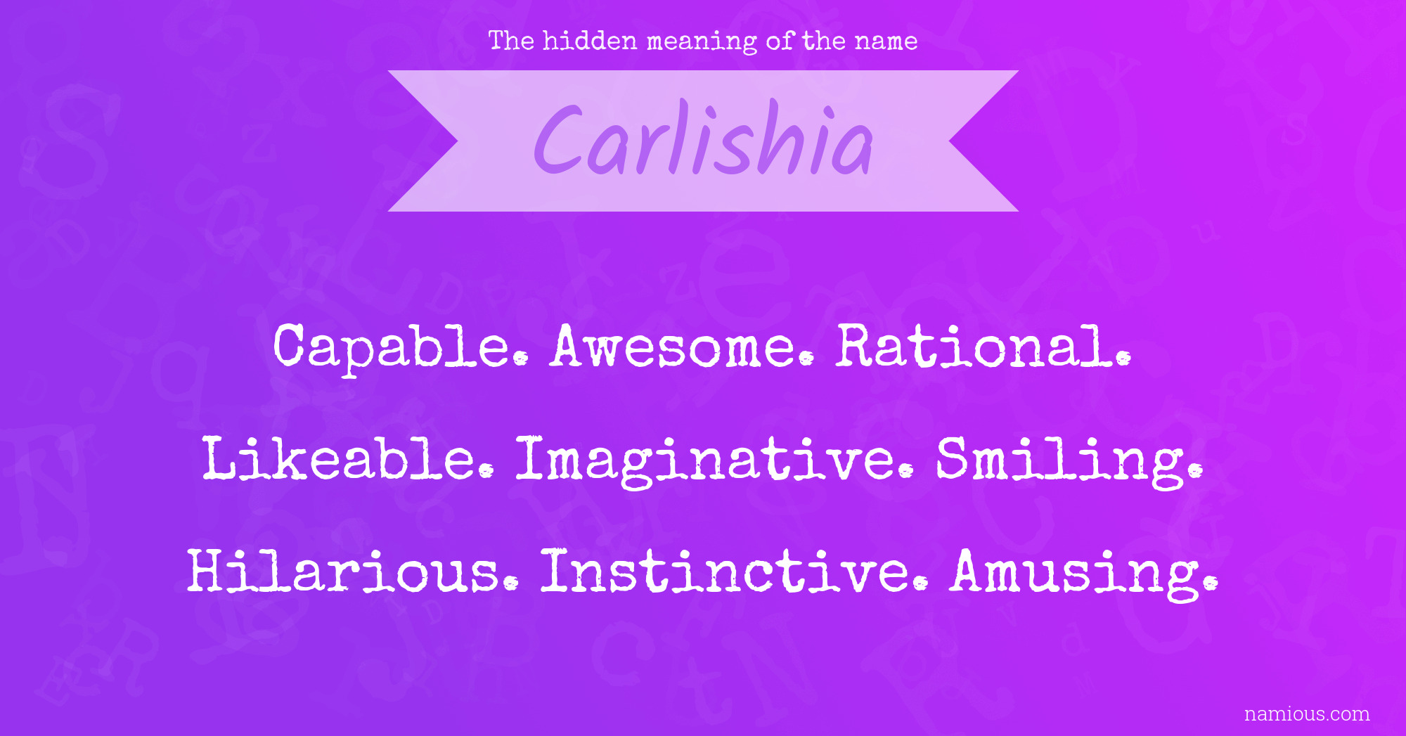 The hidden meaning of the name Carlishia