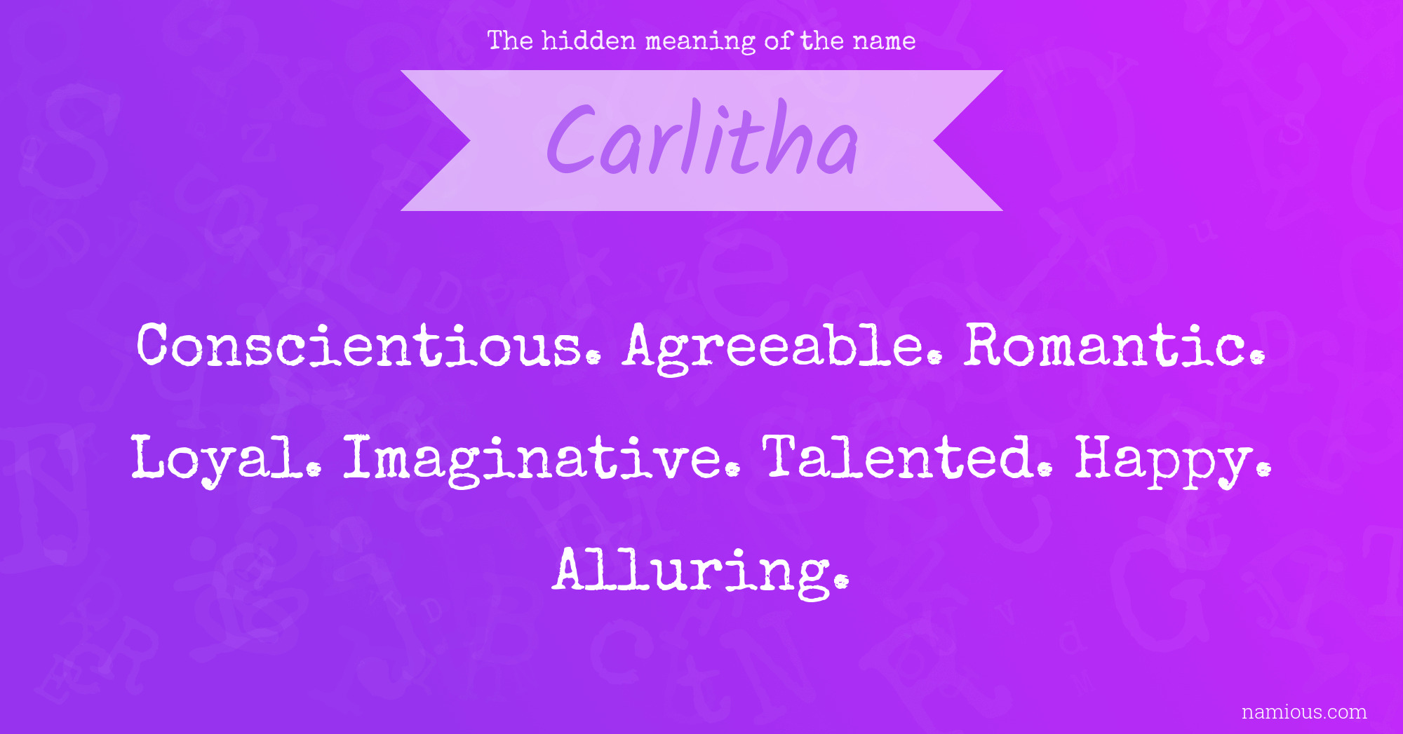 The hidden meaning of the name Carlitha