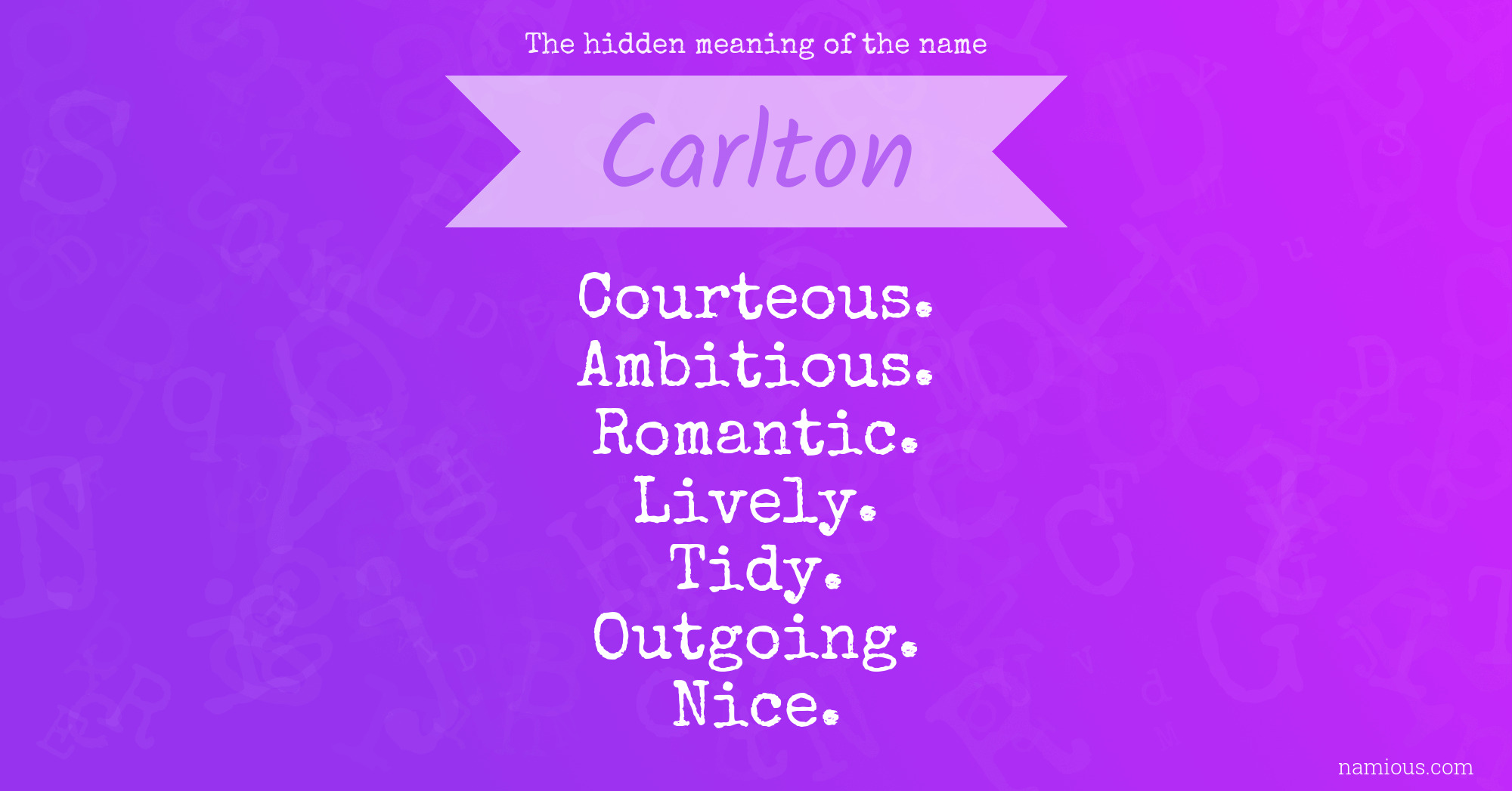 The hidden meaning of the name Carlton