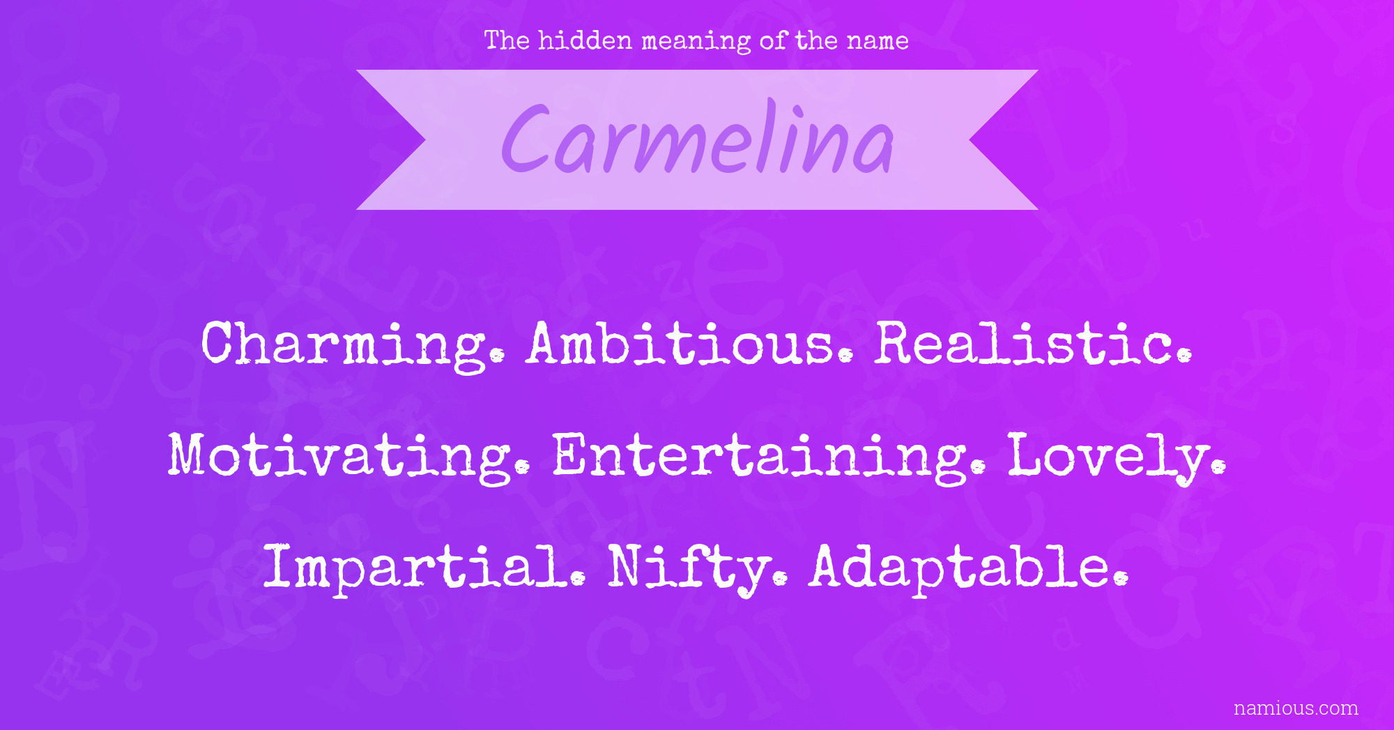 The hidden meaning of the name Carmelina