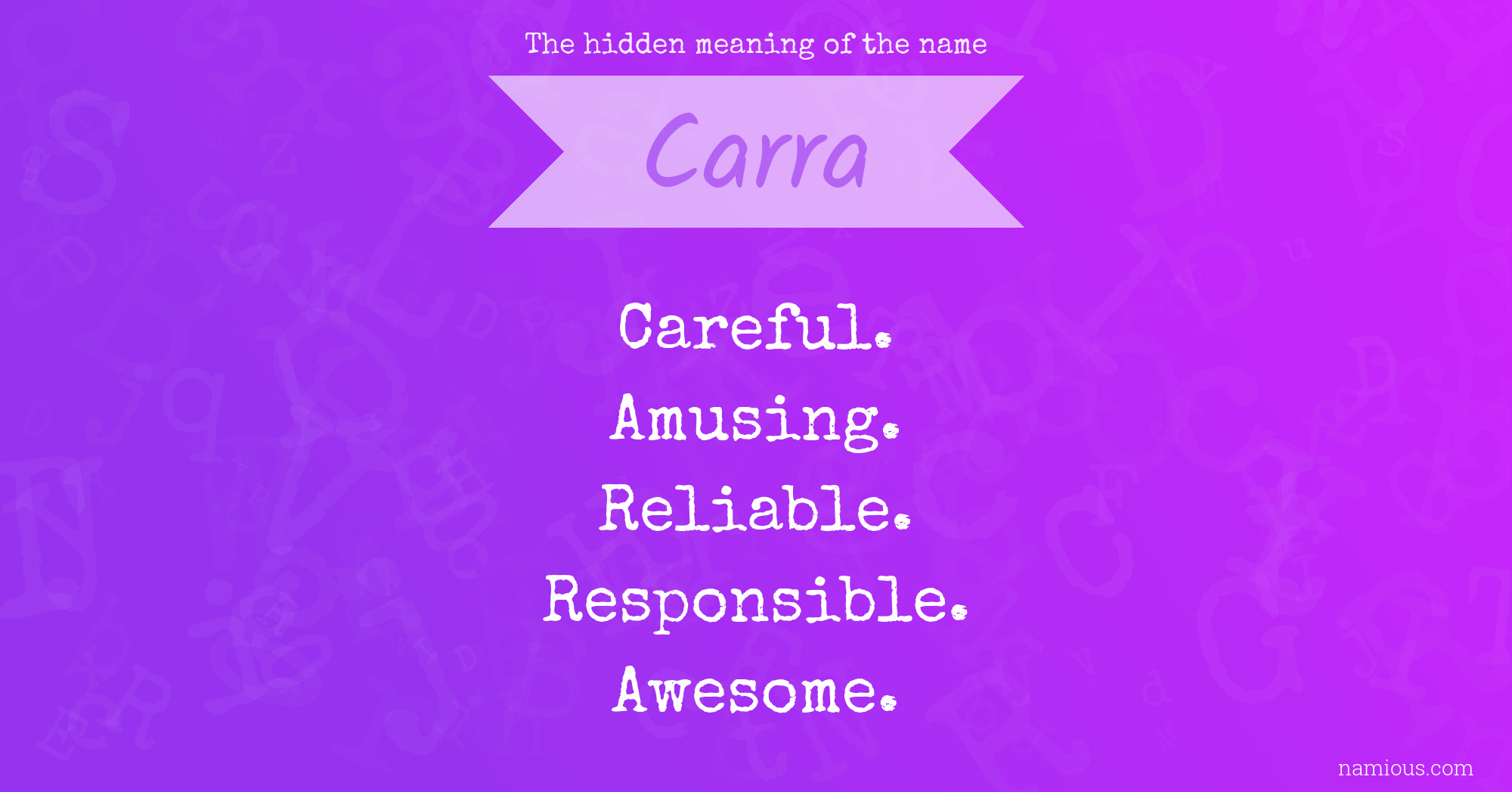 The hidden meaning of the name Carra