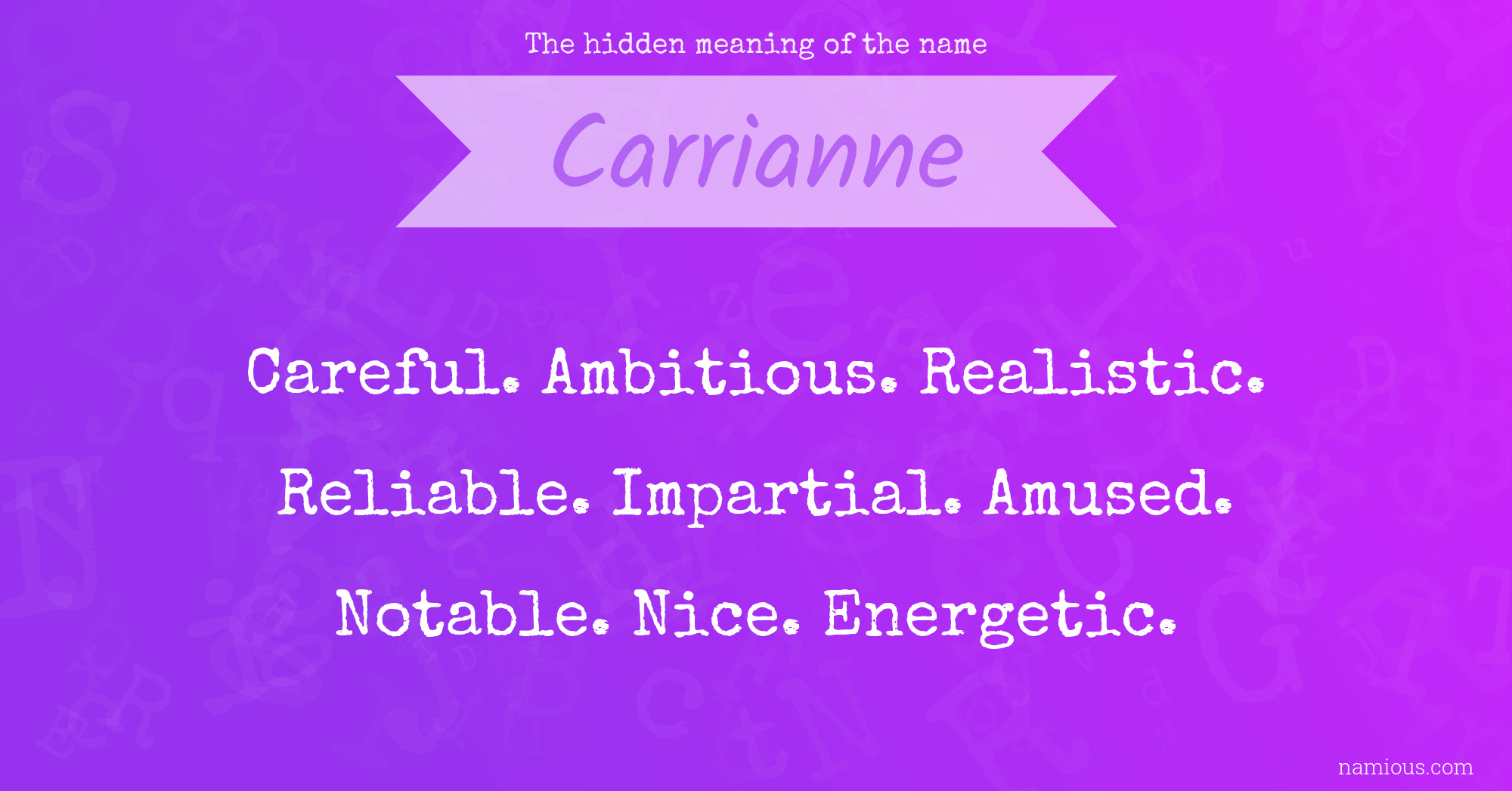 The hidden meaning of the name Carrianne