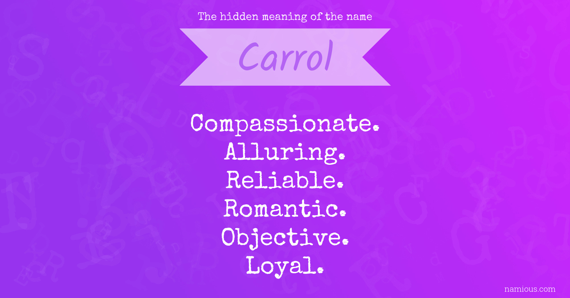 The hidden meaning of the name Carrol