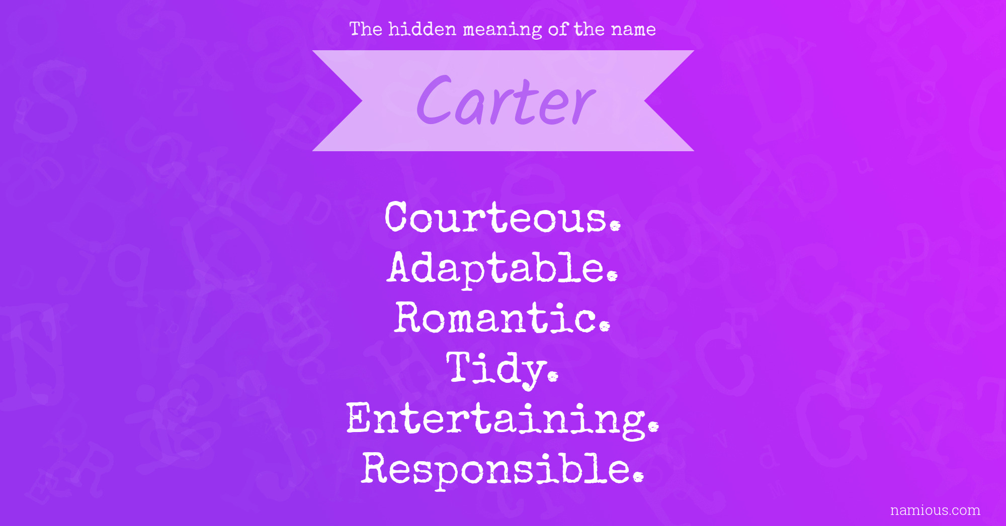 The hidden meaning of the name Carter