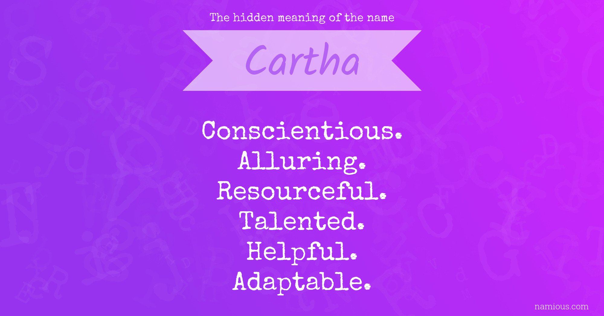 The hidden meaning of the name Cartha