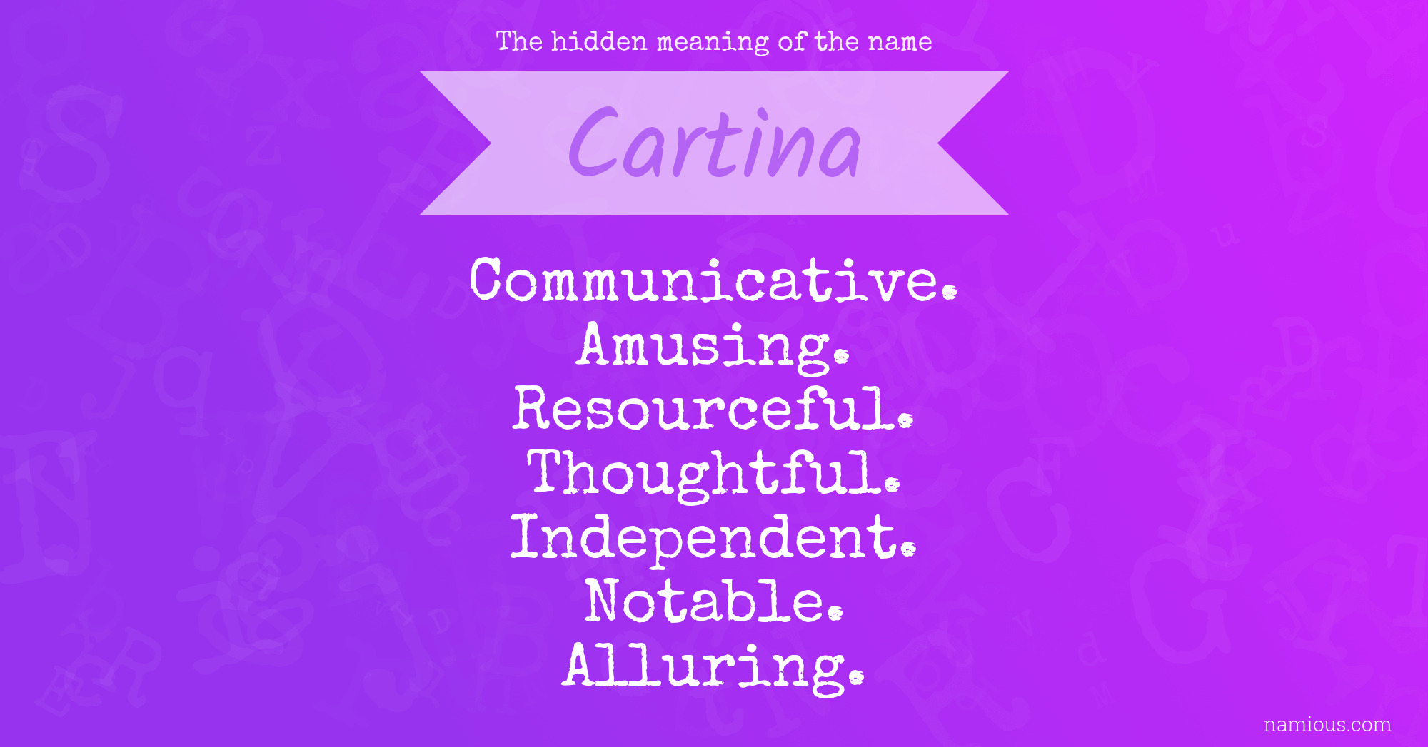 The hidden meaning of the name Cartina