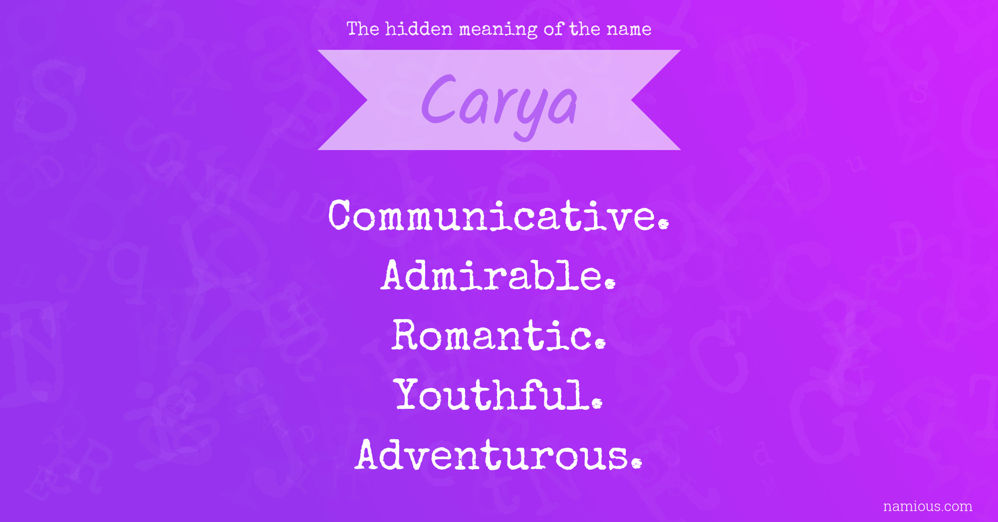 The hidden meaning of the name Carya