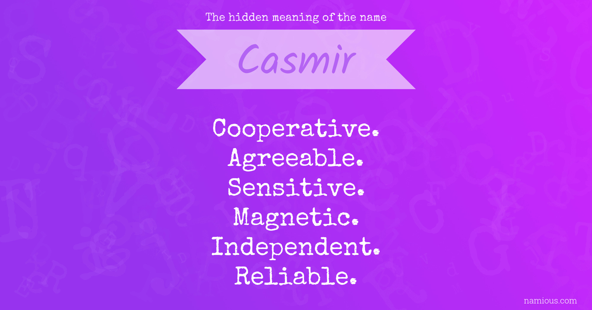 The hidden meaning of the name Casmir