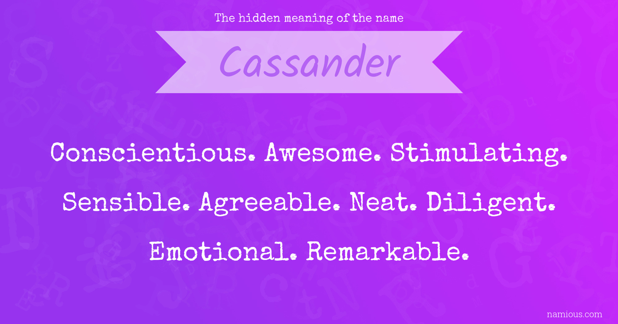 The hidden meaning of the name Cassander