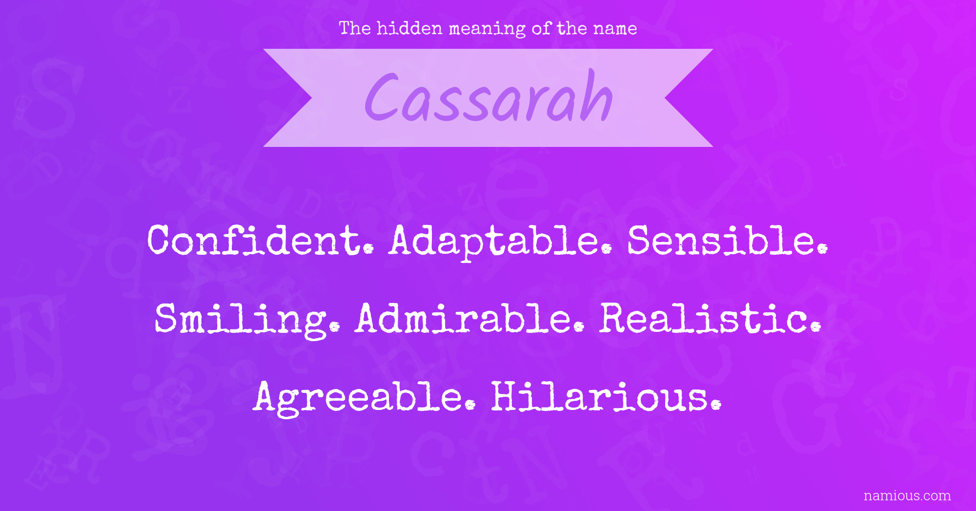 The hidden meaning of the name Cassarah