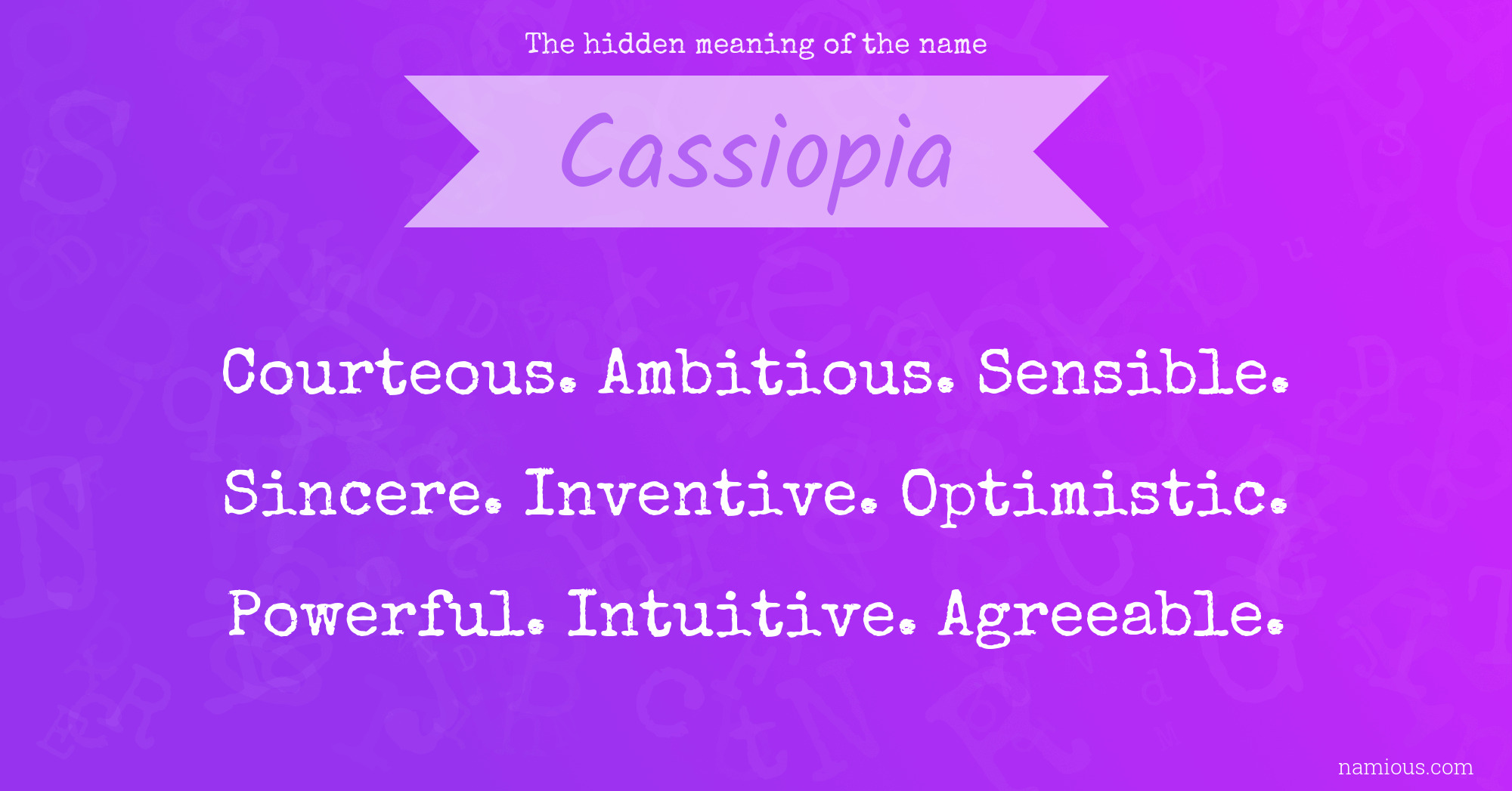 The hidden meaning of the name Cassiopia