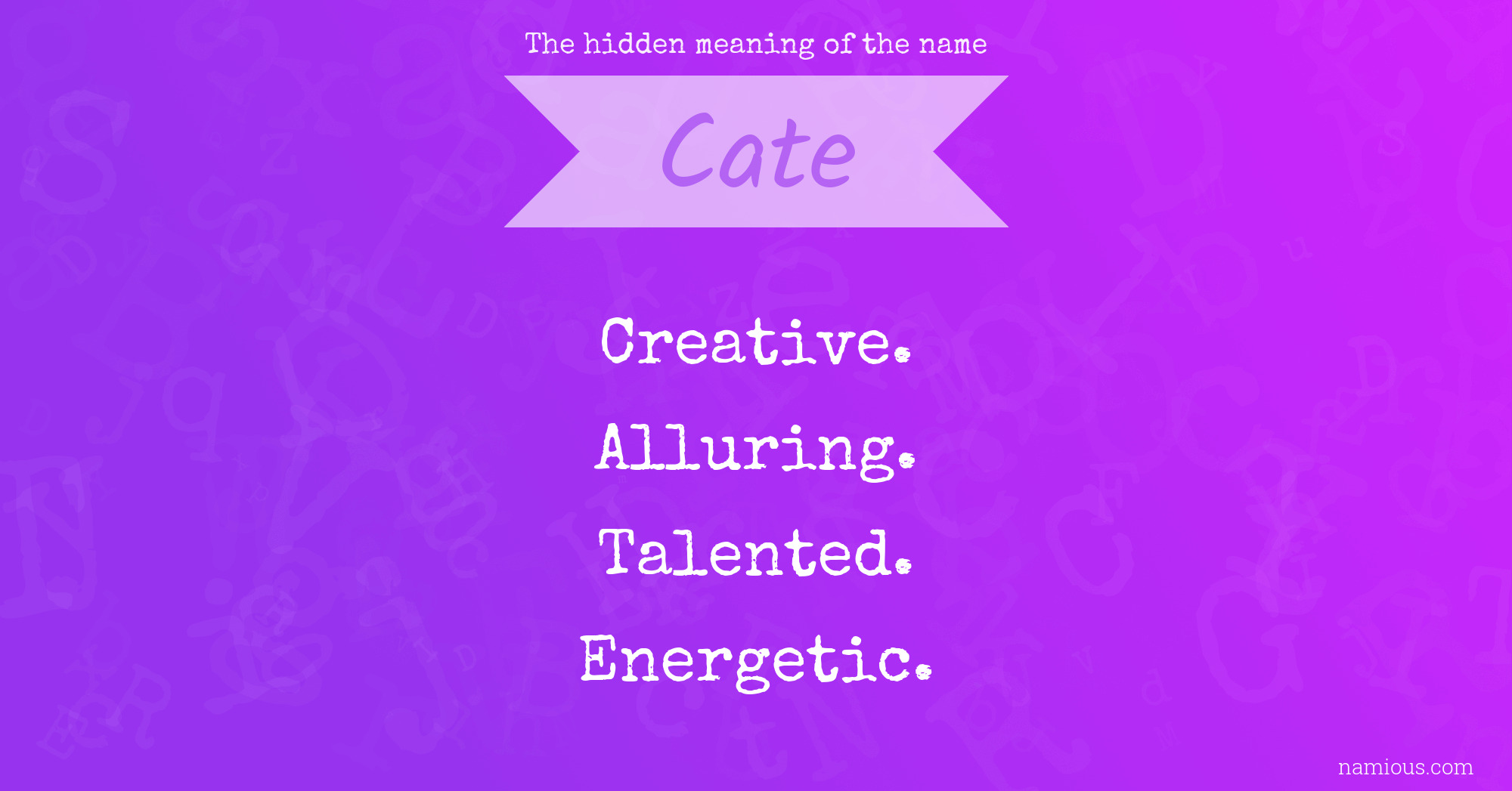 The hidden meaning of the name Cate