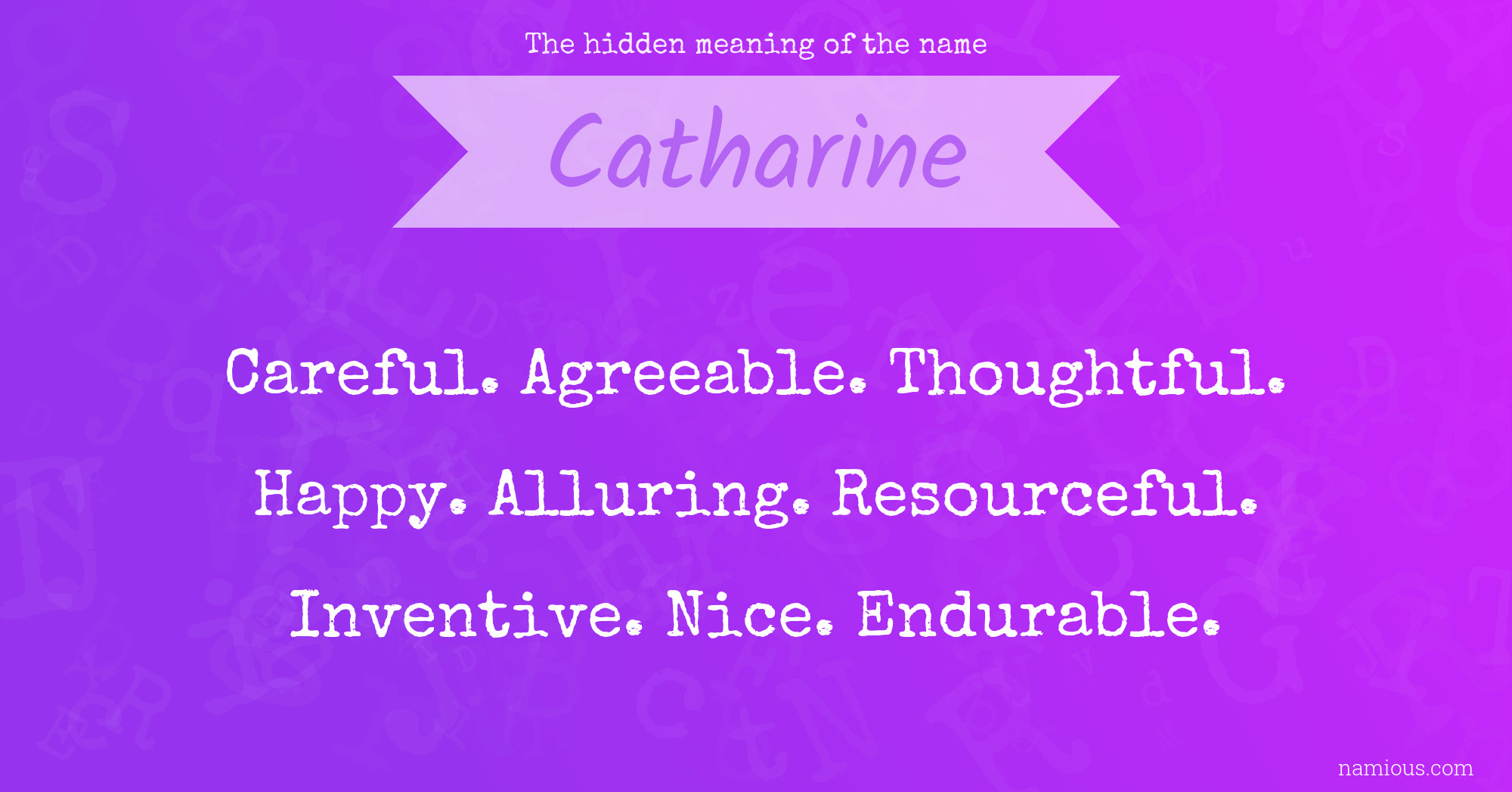 The hidden meaning of the name Catharine