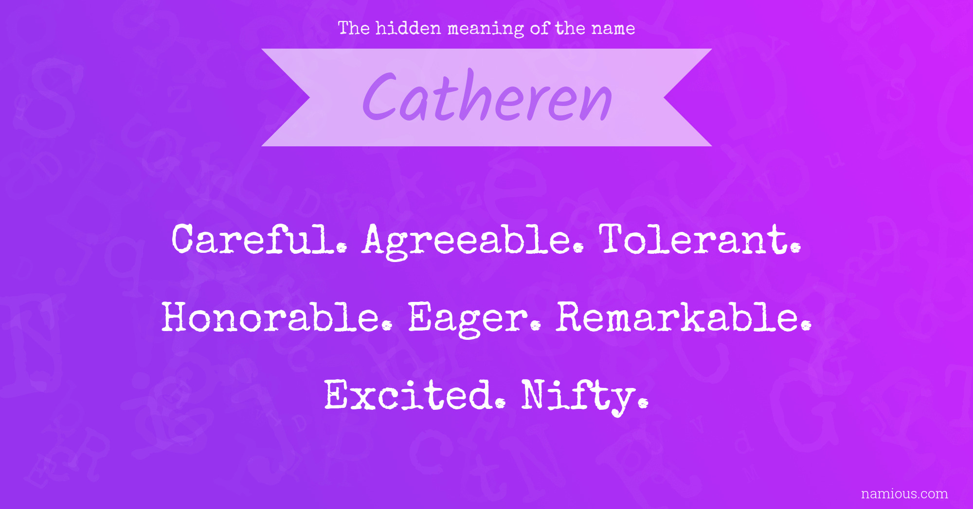 The hidden meaning of the name Catheren