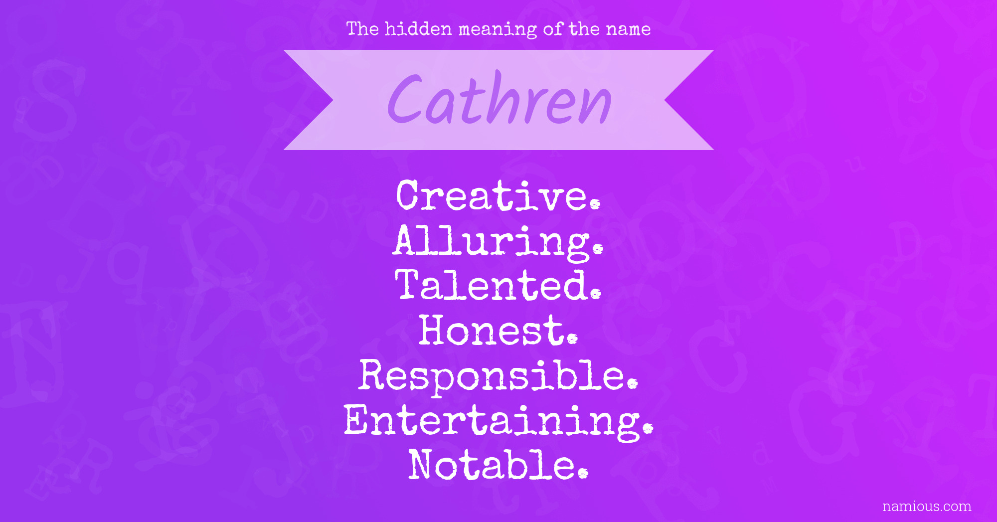 The hidden meaning of the name Cathren