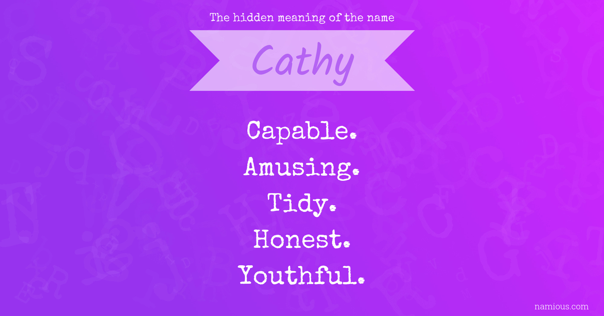 The hidden meaning of the name Cathy