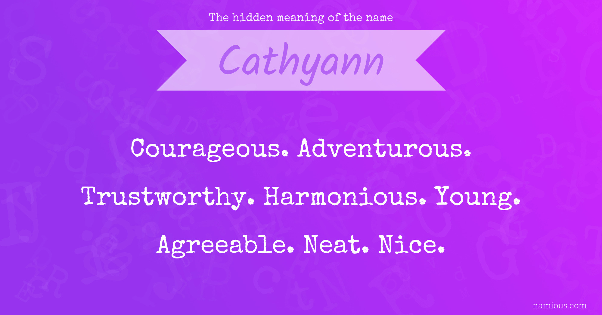 The hidden meaning of the name Cathyann