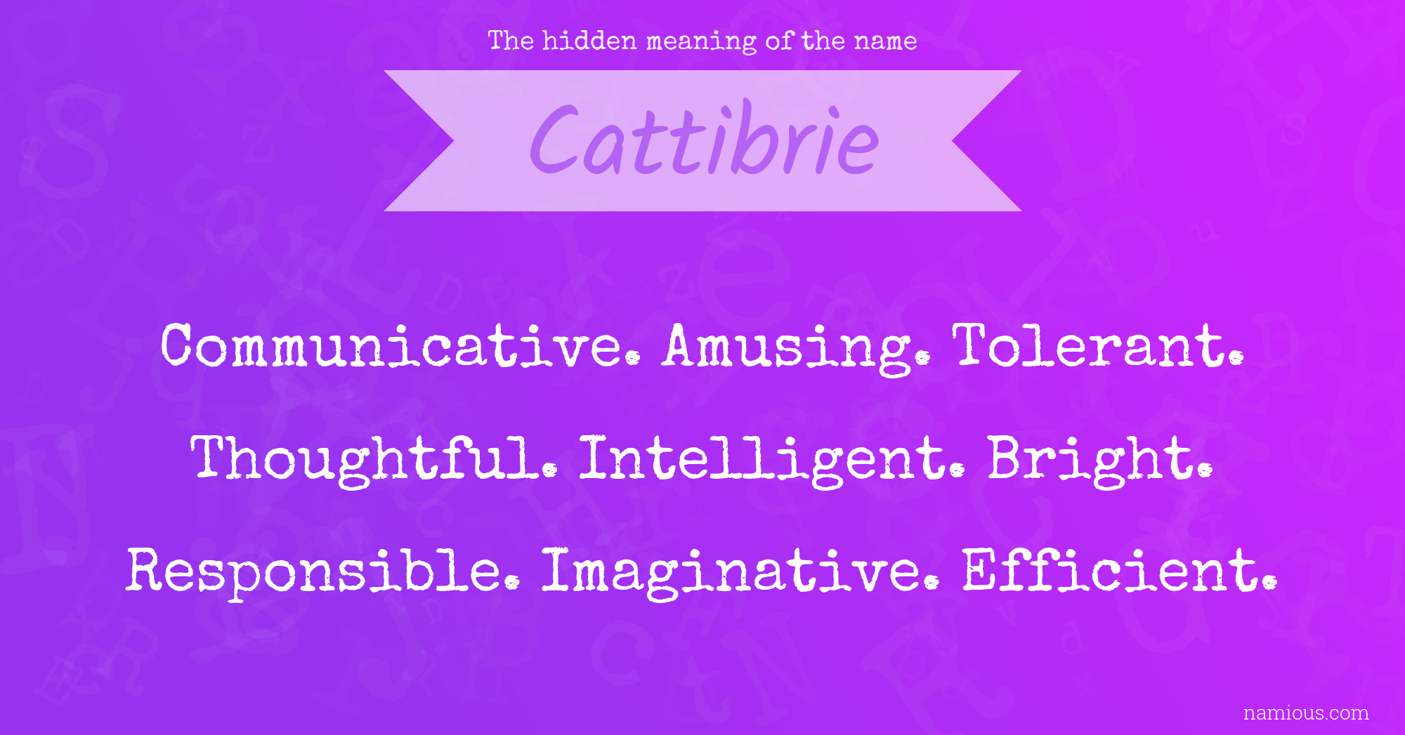 The hidden meaning of the name Cattibrie