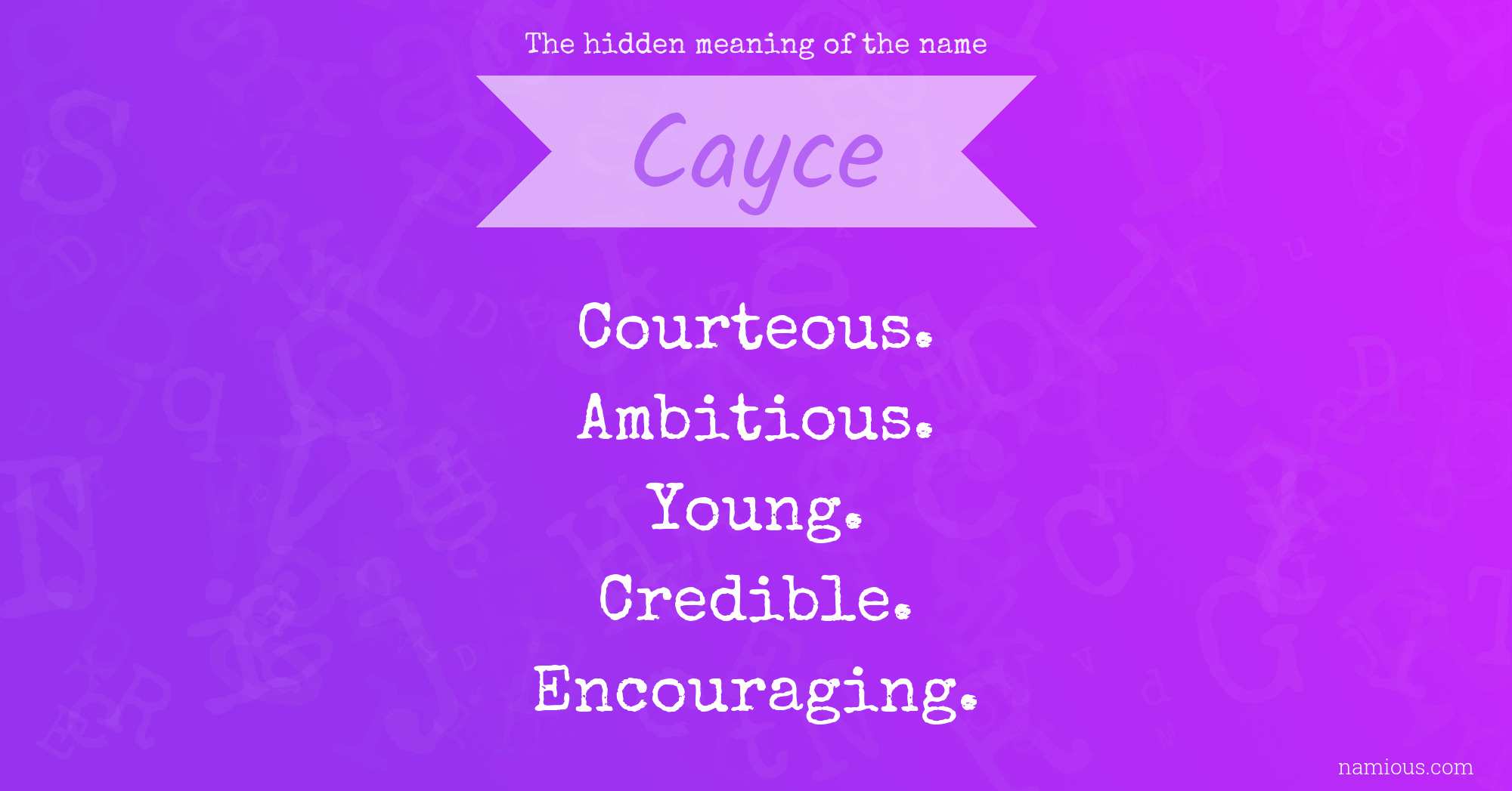 The hidden meaning of the name Cayce