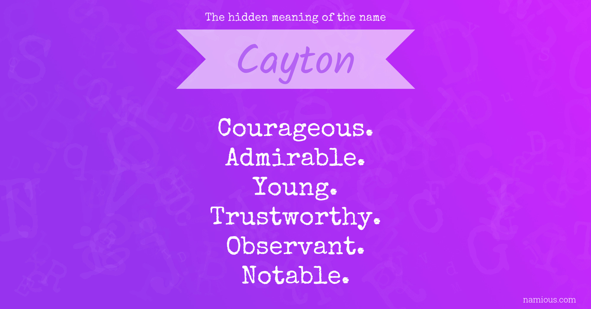 The hidden meaning of the name Cayton