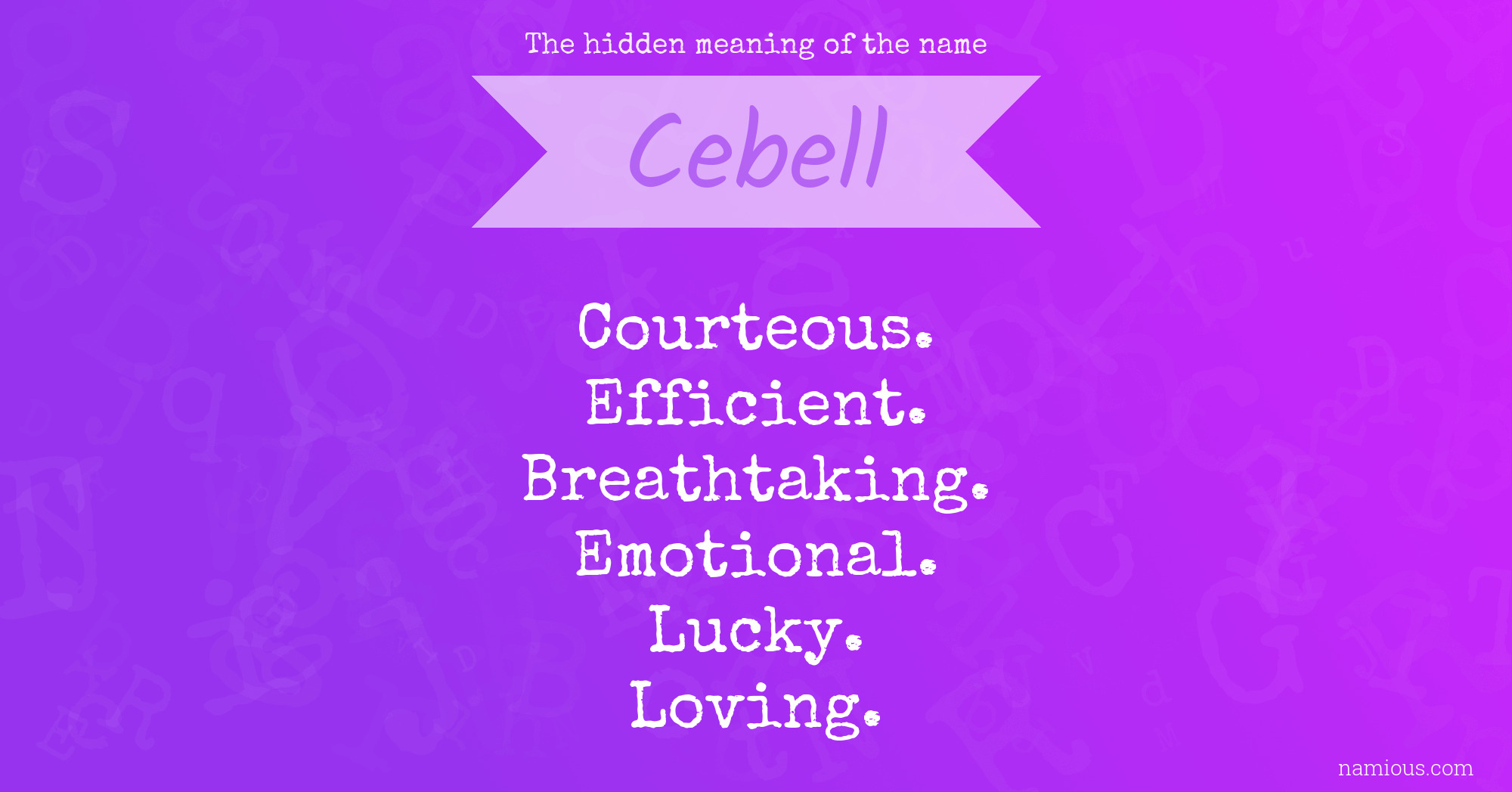 The hidden meaning of the name Cebell