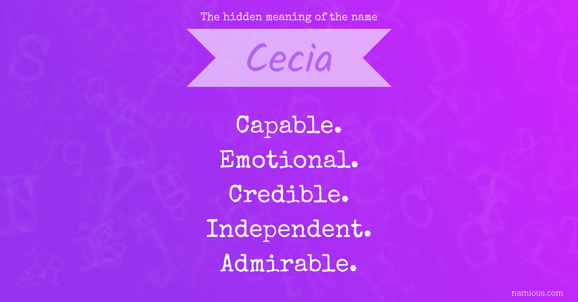 The hidden meaning of the name Cecia