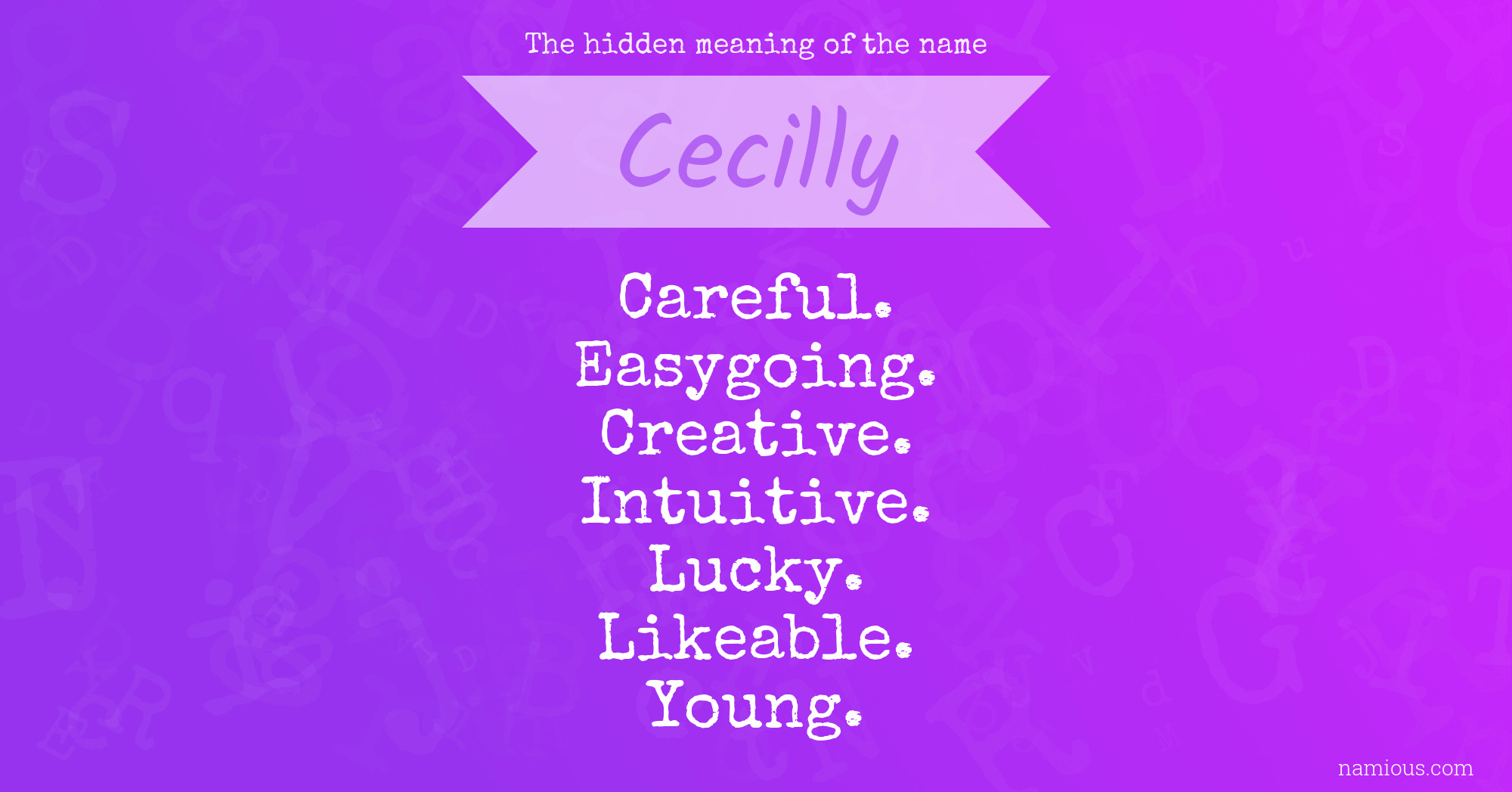 The hidden meaning of the name Cecilly