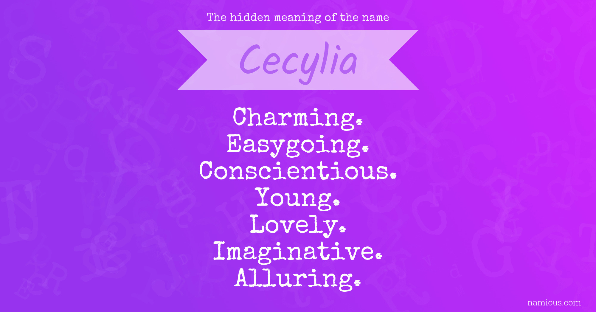 The hidden meaning of the name Cecylia