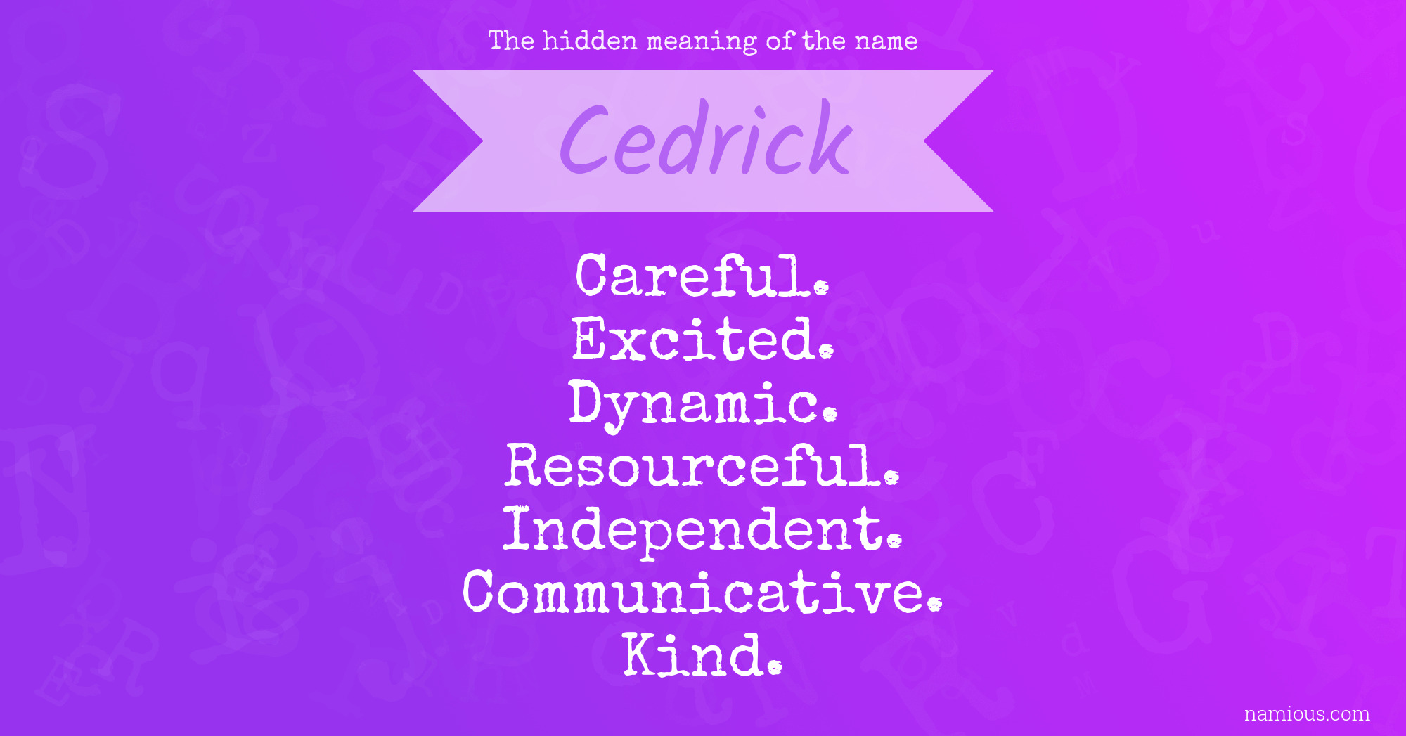 The hidden meaning of the name Cedrick