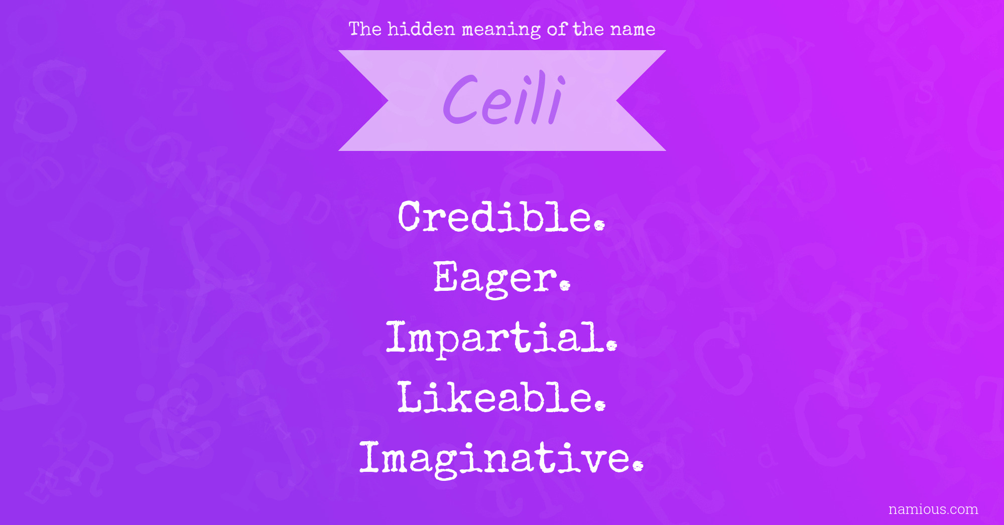 The hidden meaning of the name Ceili