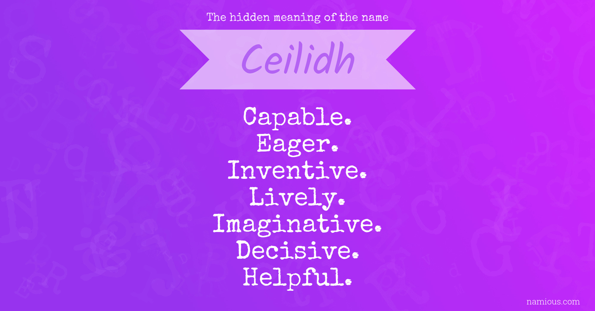 The hidden meaning of the name Ceilidh