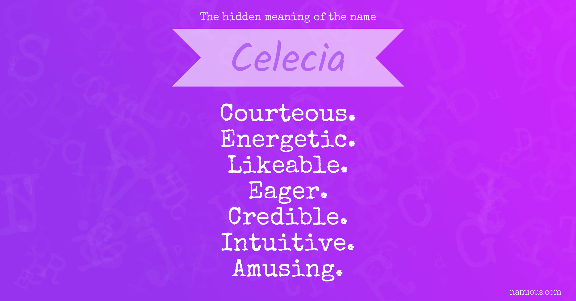 The hidden meaning of the name Celecia