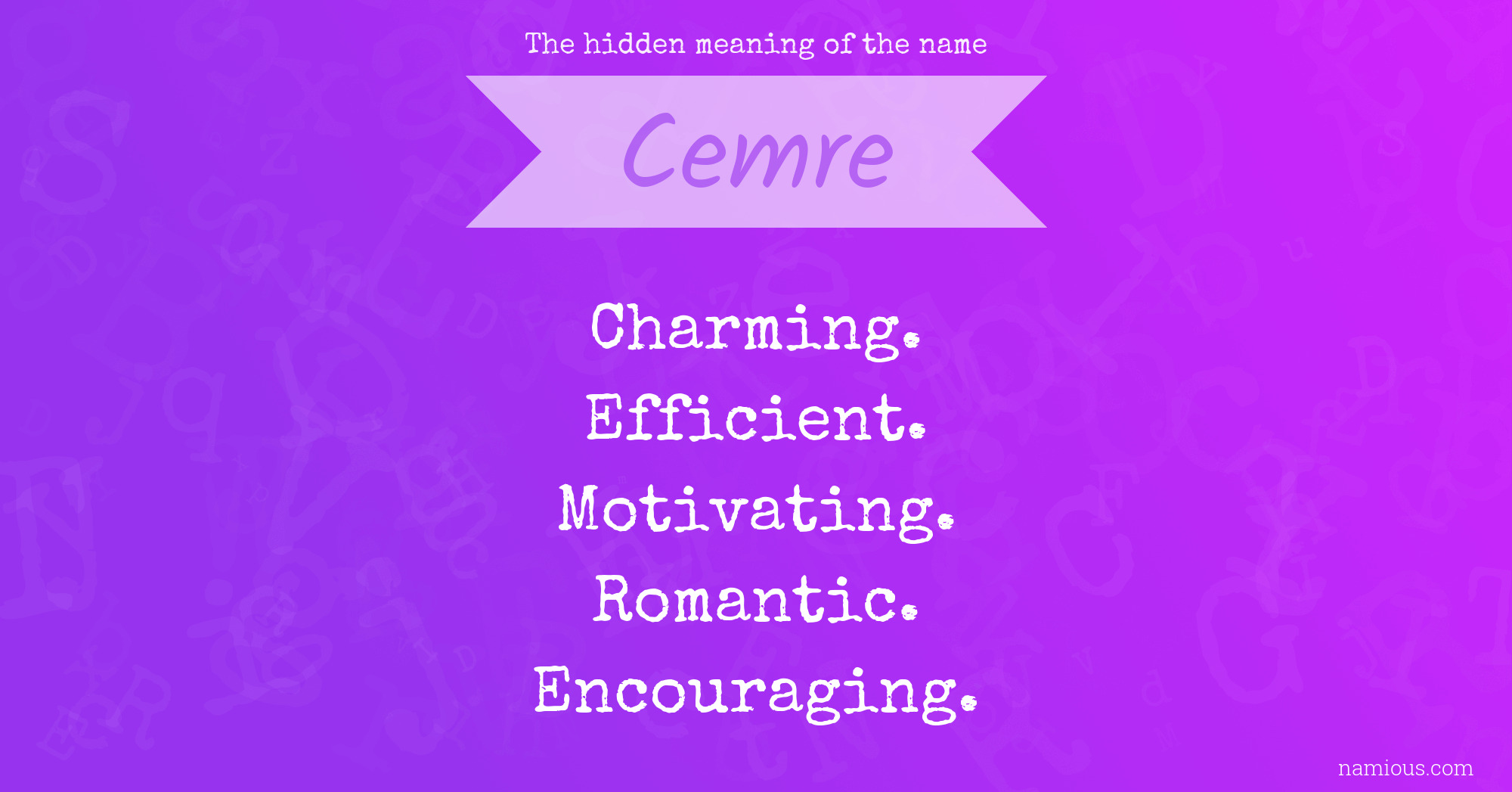 The hidden meaning of the name Cemre