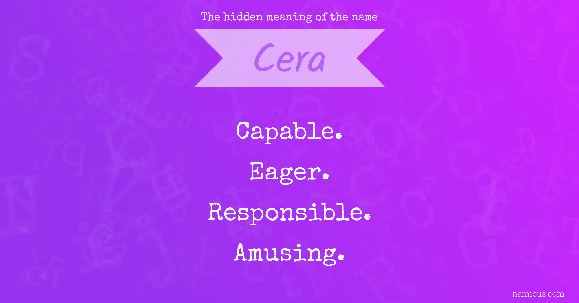 The hidden meaning of the name Cera