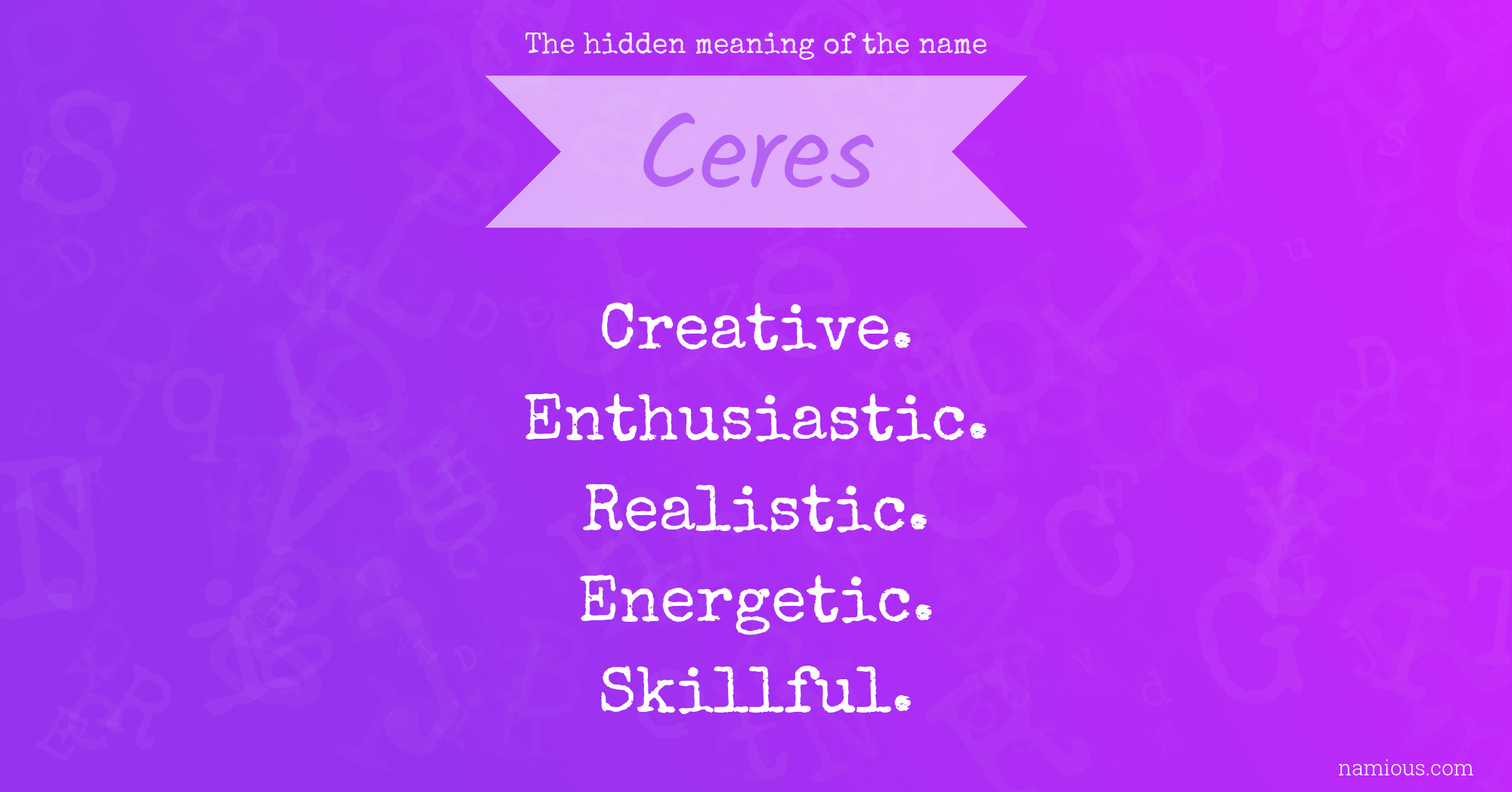 The hidden meaning of the name Ceres