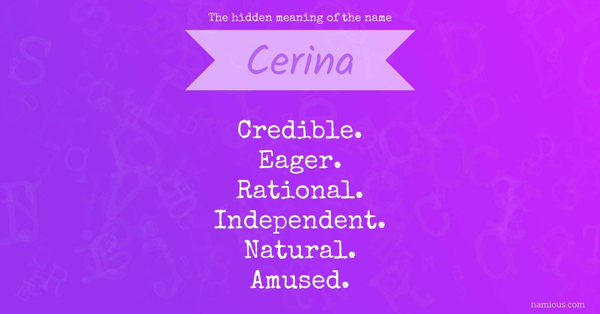 The hidden meaning of the name Cerina