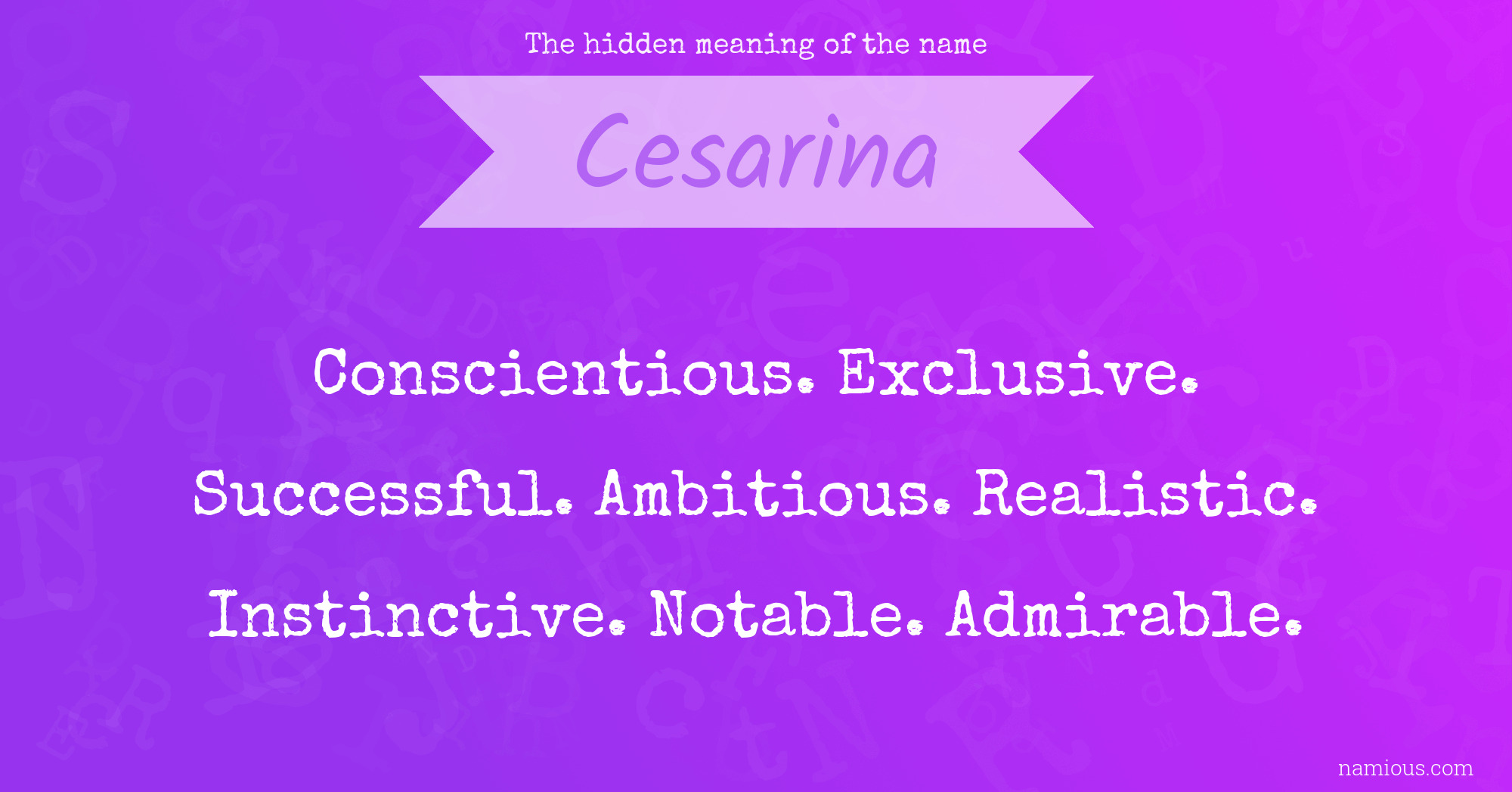 The hidden meaning of the name Cesarina