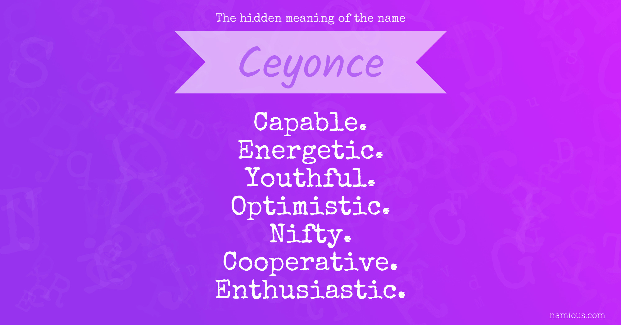 The hidden meaning of the name Ceyonce