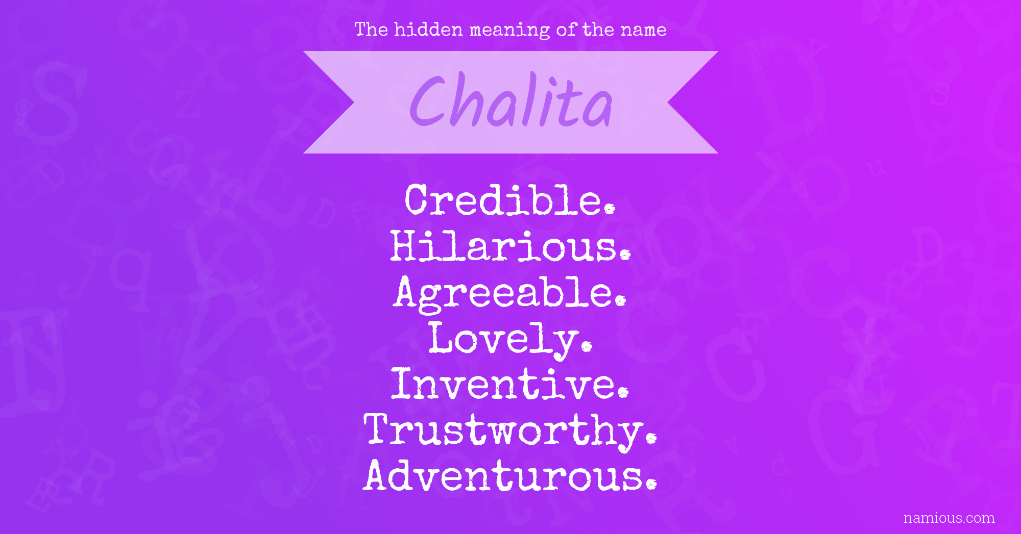 The hidden meaning of the name Chalita