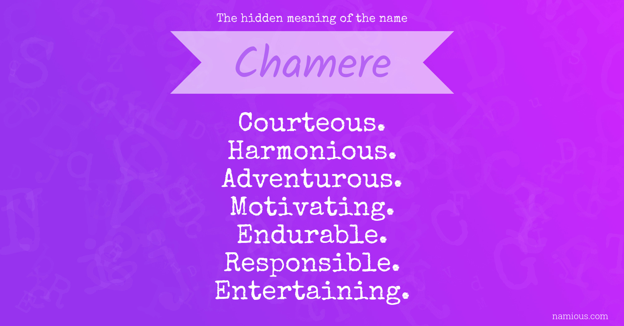 The hidden meaning of the name Chamere