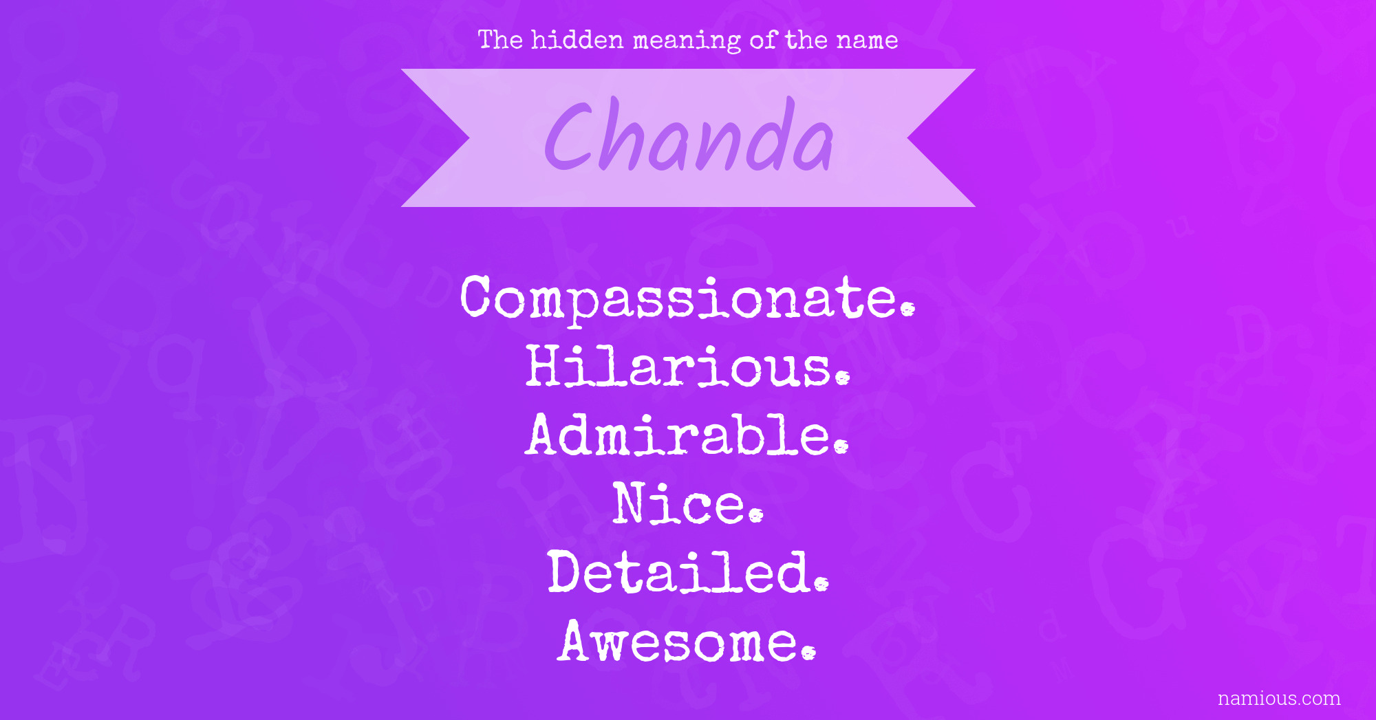 The hidden meaning of the name Chanda