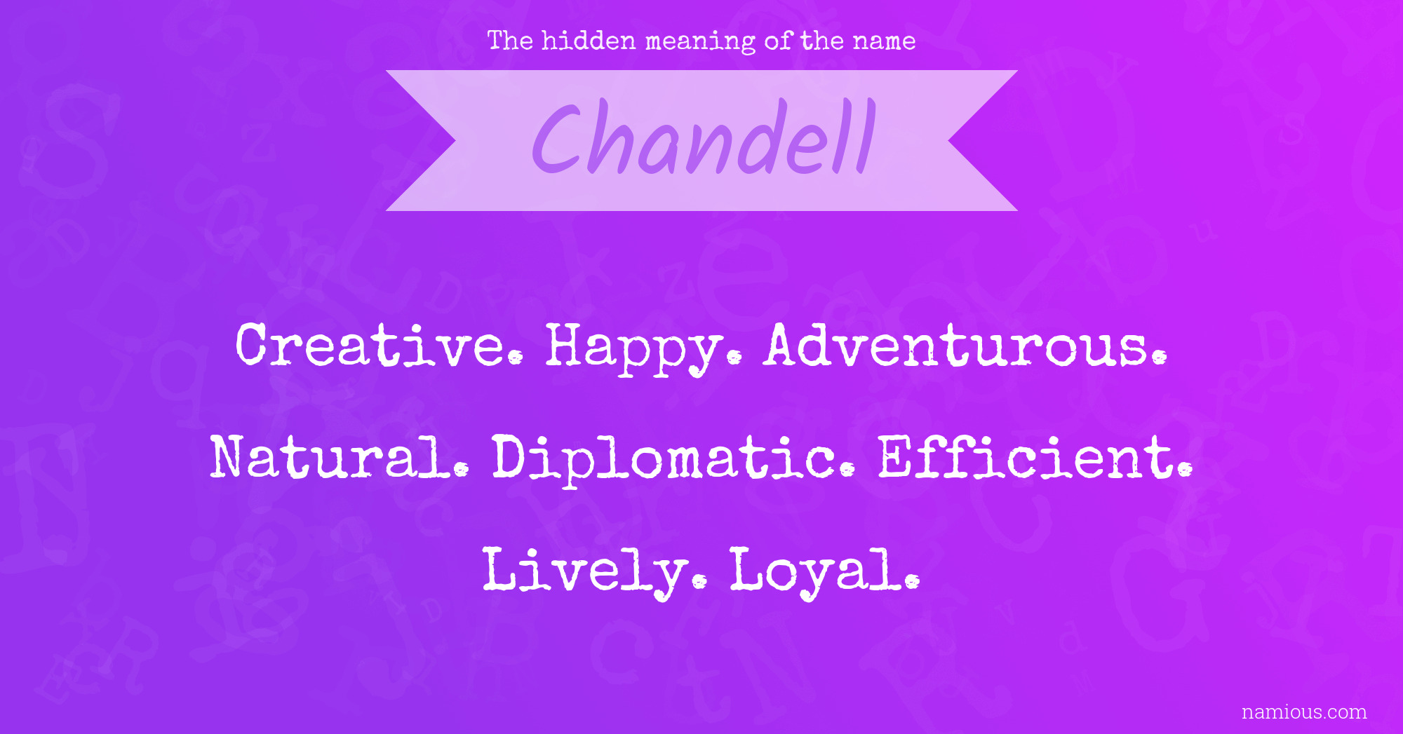 The hidden meaning of the name Chandell