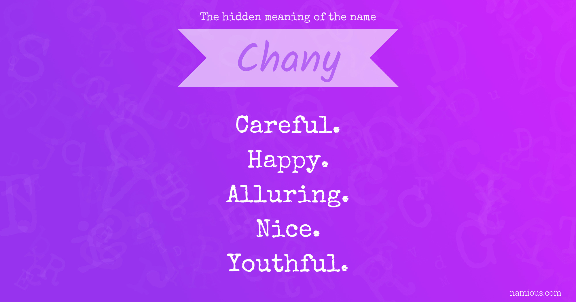 The hidden meaning of the name Chany